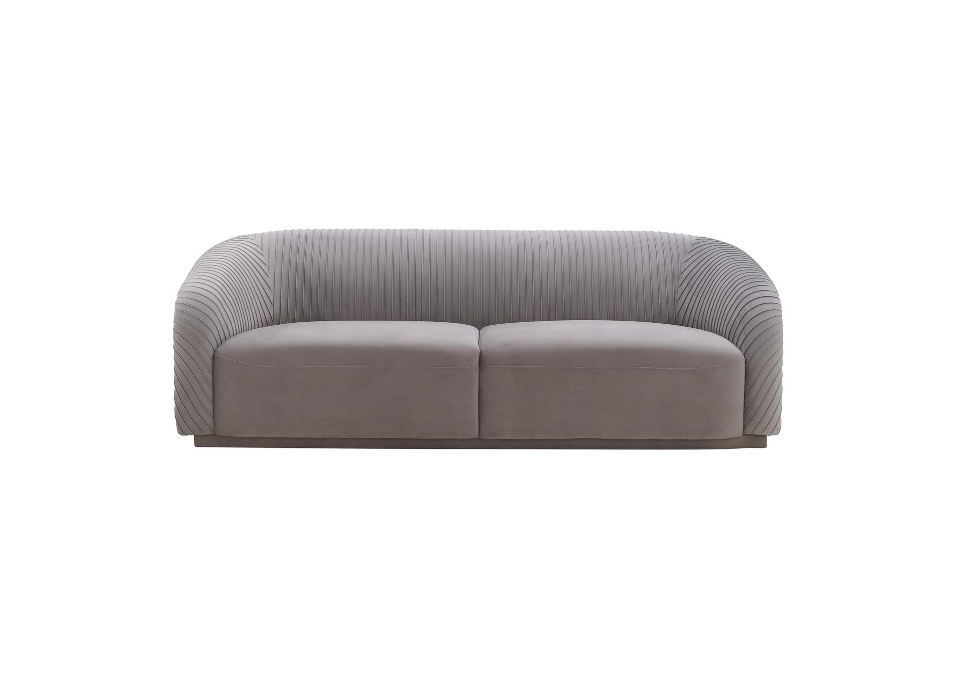Yara Pleated Grey Velvet Sofa image 1
