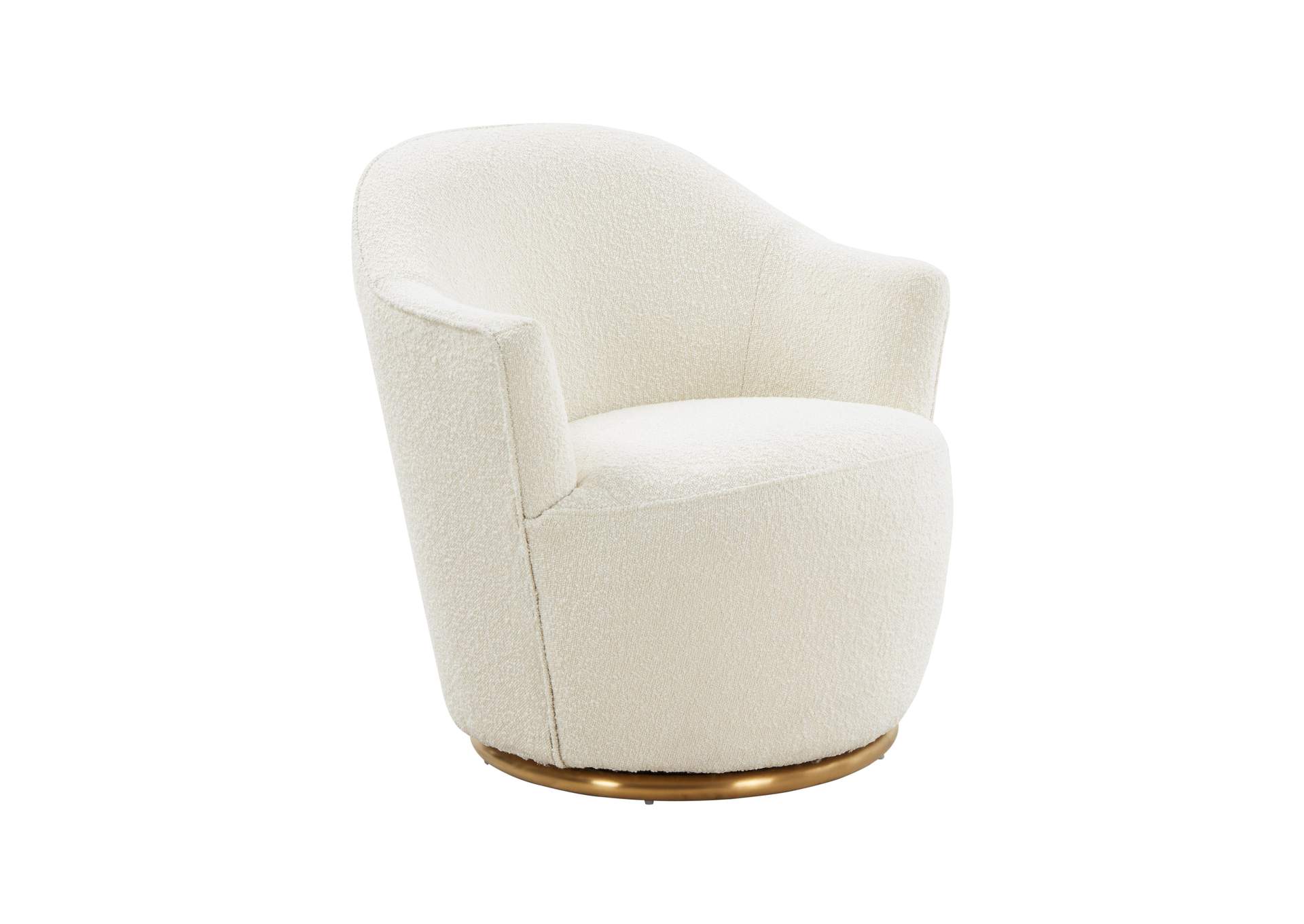 Skyla Cream Boucle Swivel Chair image 1