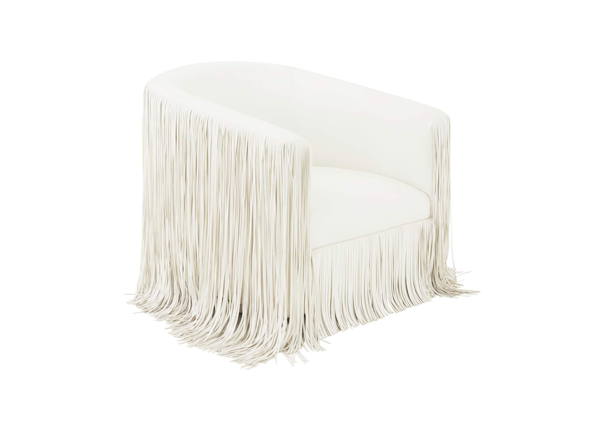 Shag Me Ivory Performance Vegan Leather Swivel Chair image 1