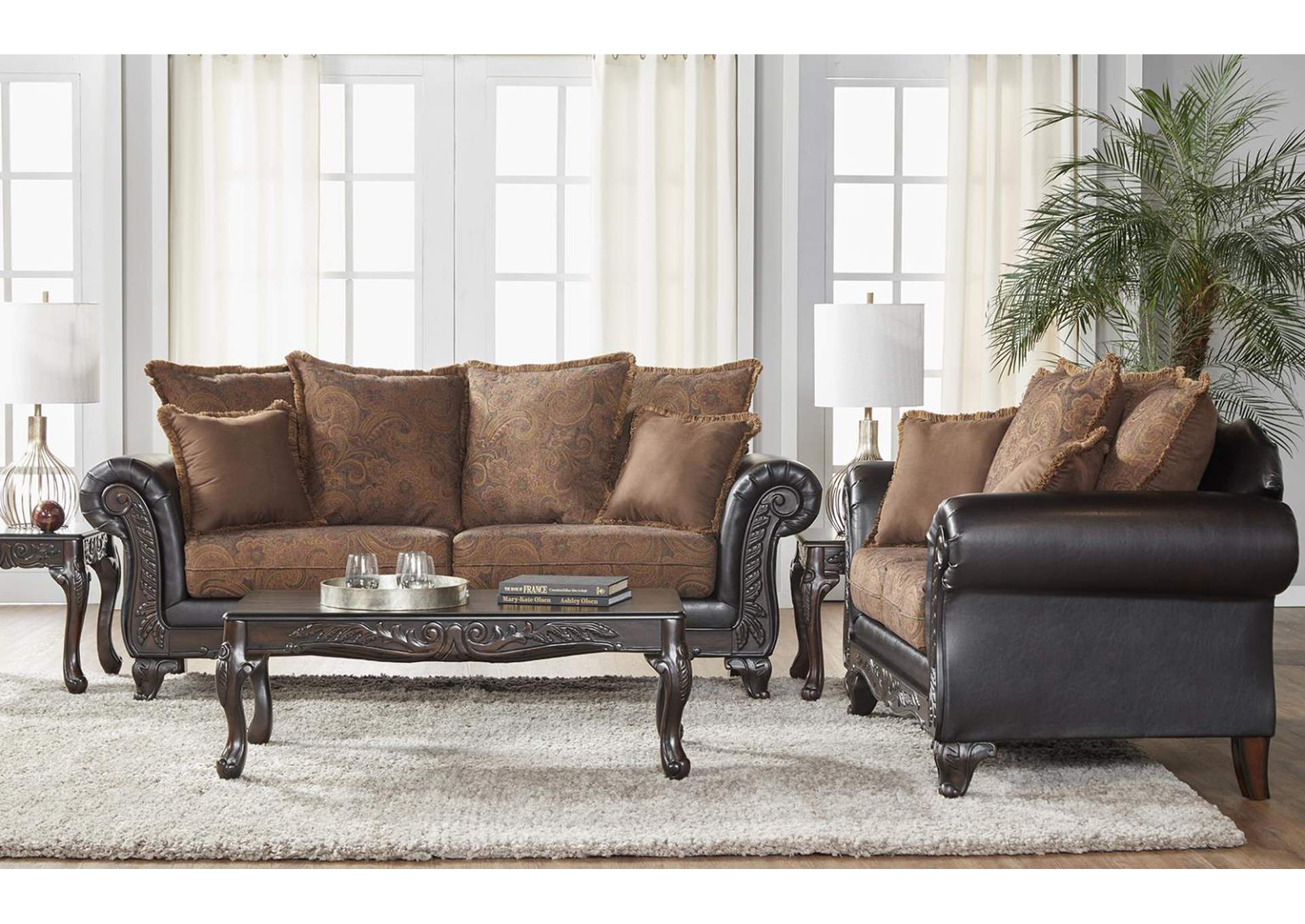 Chocolate Loveseat image 1