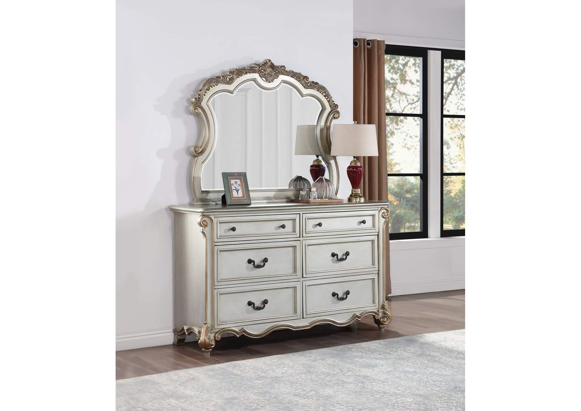 Antique Platinum Mirror image 1