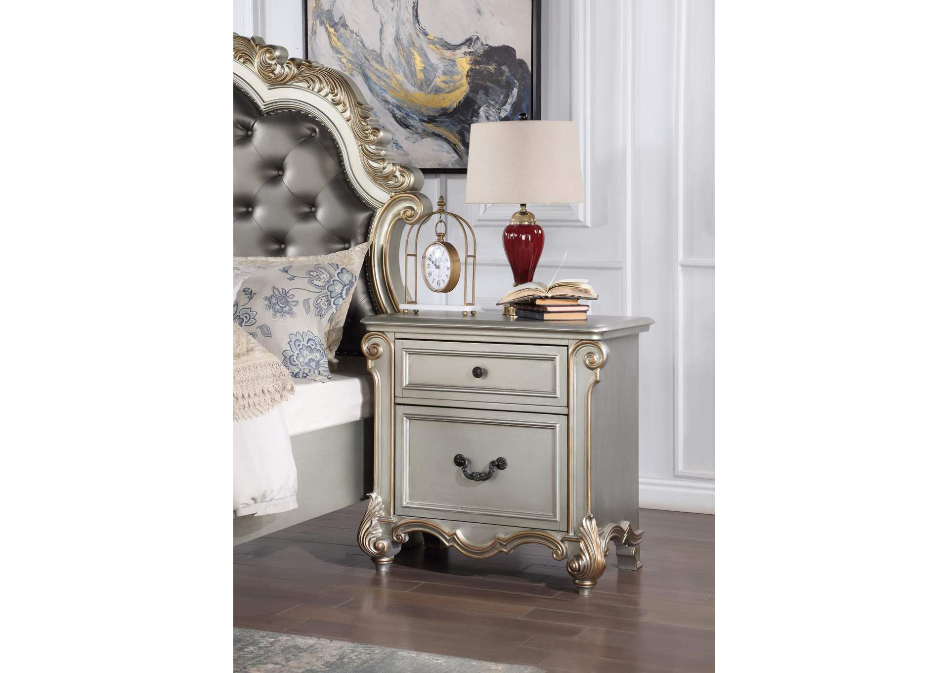 Antique Platinum Nightstand image 1