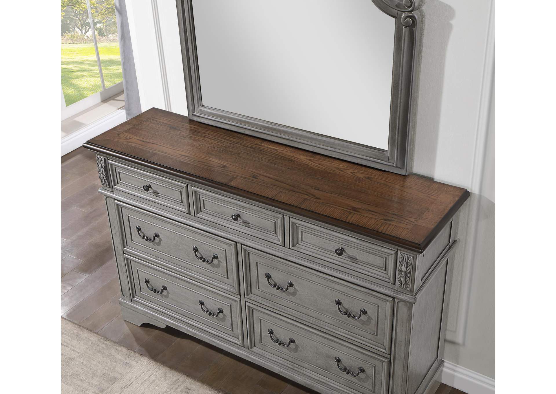 Gray Rustic Mirror image 1