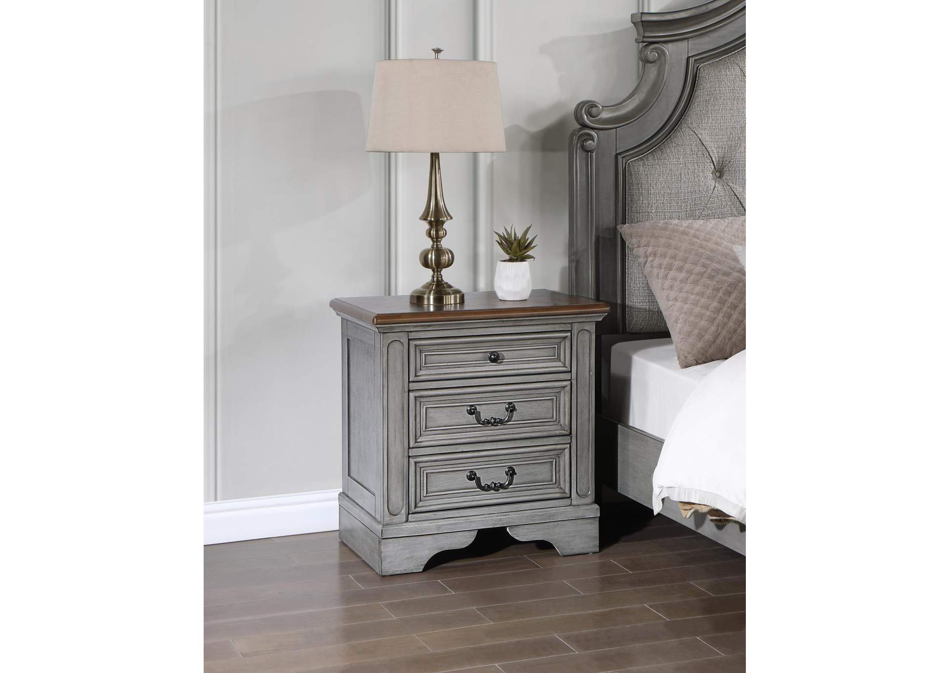 Gray Rustic Nightstand image 1