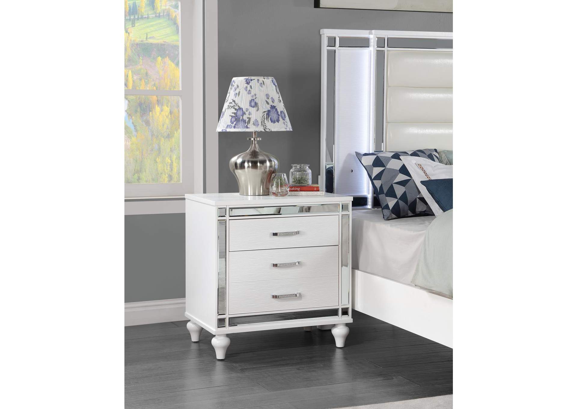 White Gloss Nightstand image 1