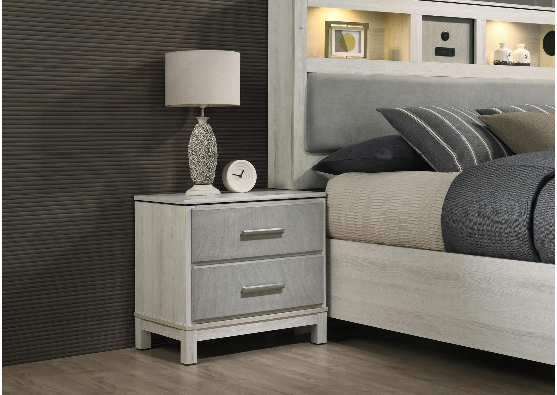 Light Beige - Dove Gray Nightstand image 1