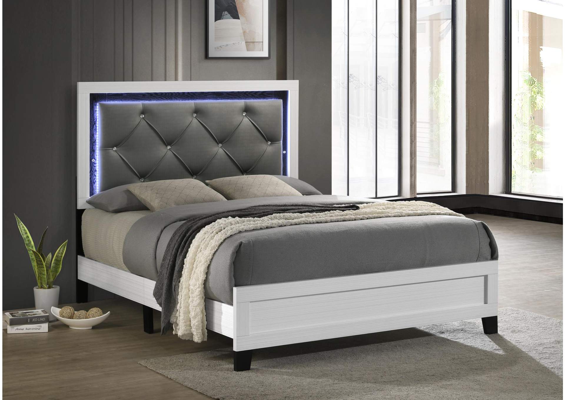 White Led Full Bed image 1