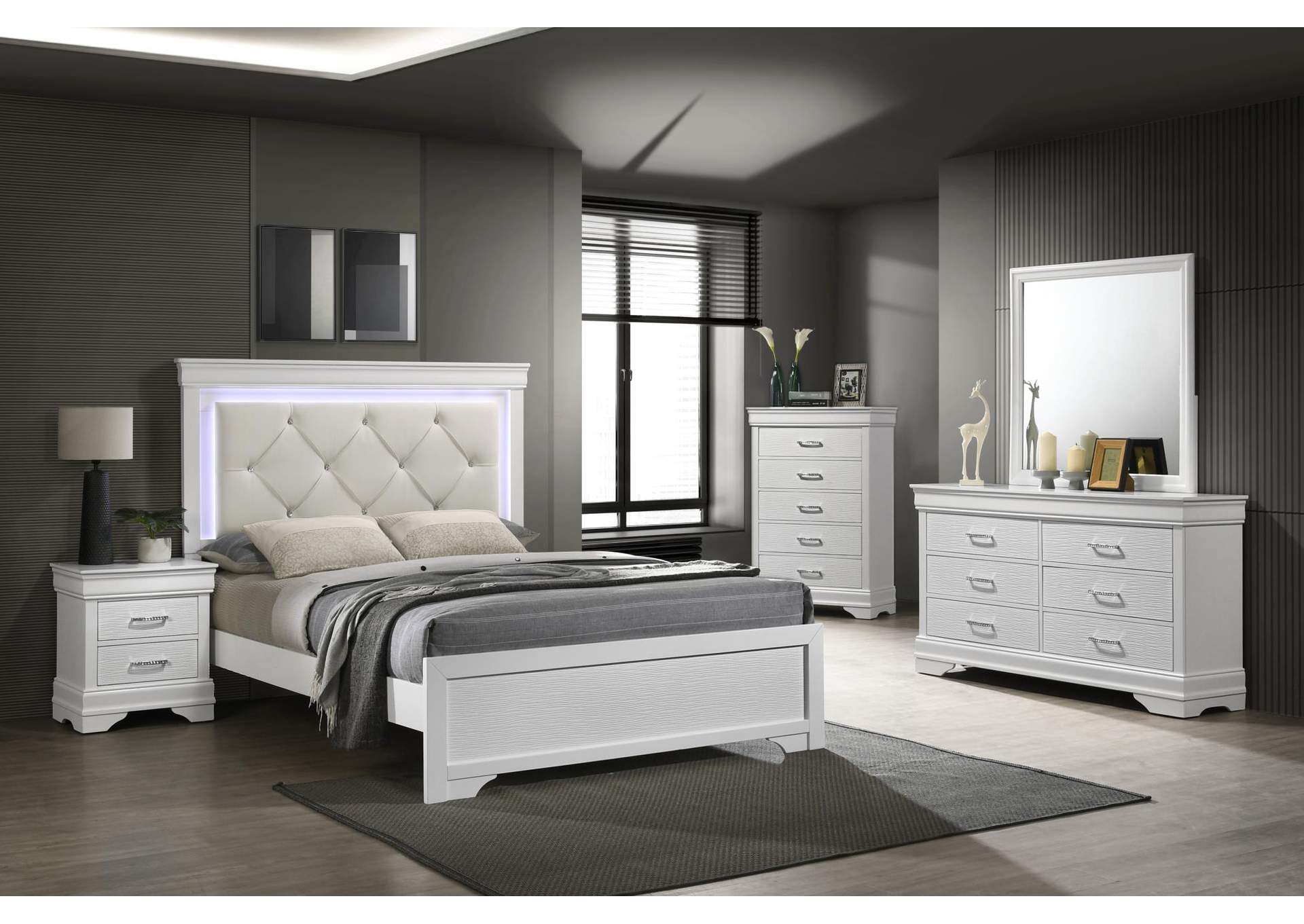 Twin 3 Piece Bedroom Set With Bed, Dresser, and Mirror image 1