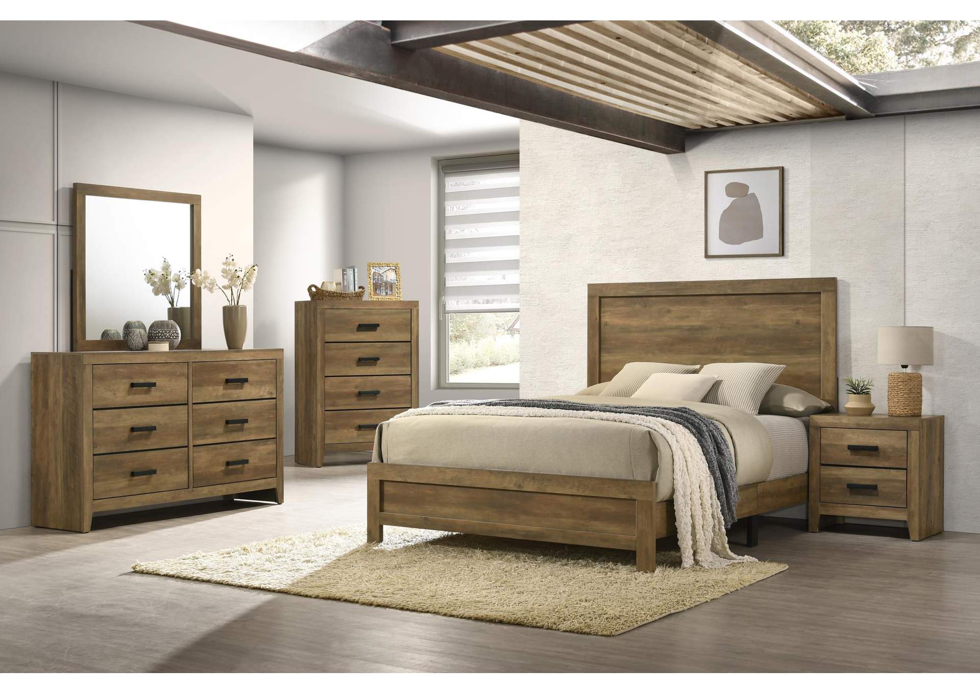 King 3 Piece Bedroom Set With Bed, Dresser, and Mirror image 1