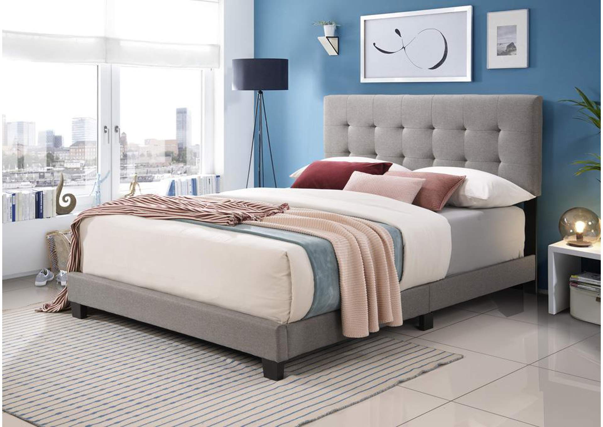 Light Gray King Bed image 1