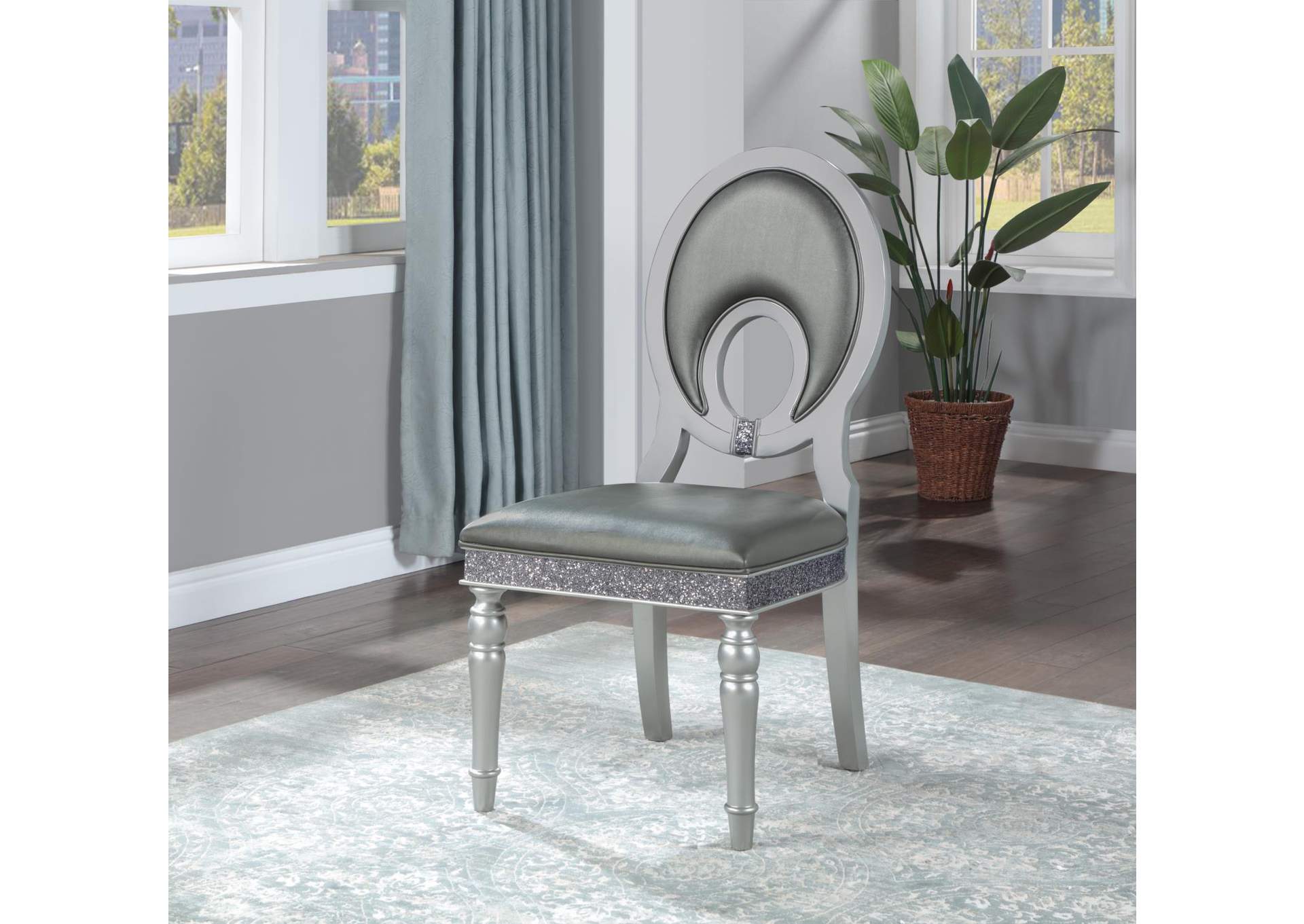 Silver Shimmer Round Back Side Chair (2 - Box) image 1