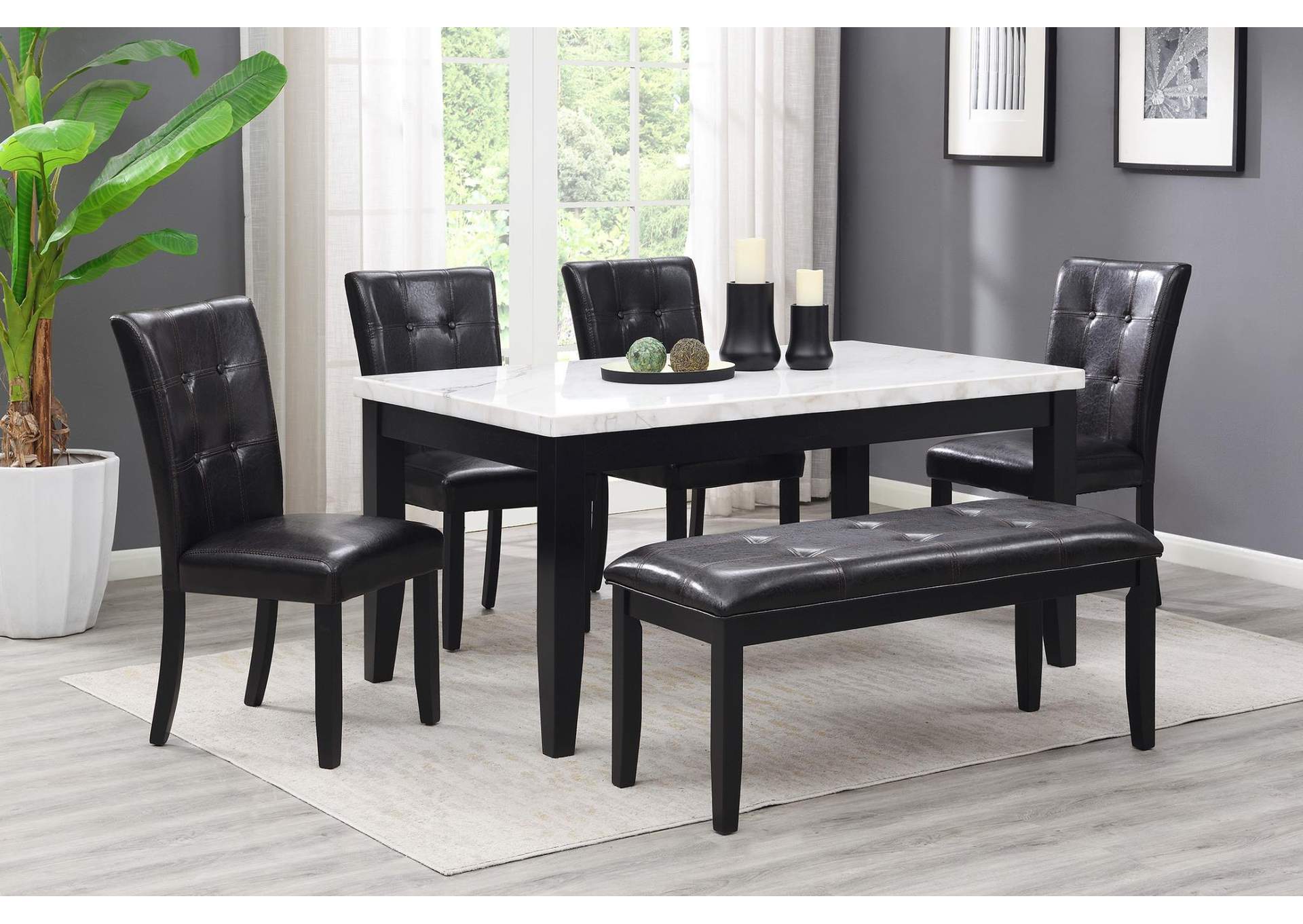 White Marble Dining Table image 1