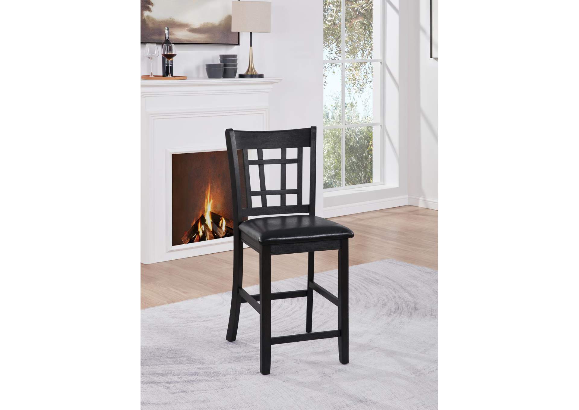 Black Counter Height Chairs (2 - Box) Priced As Each image 1