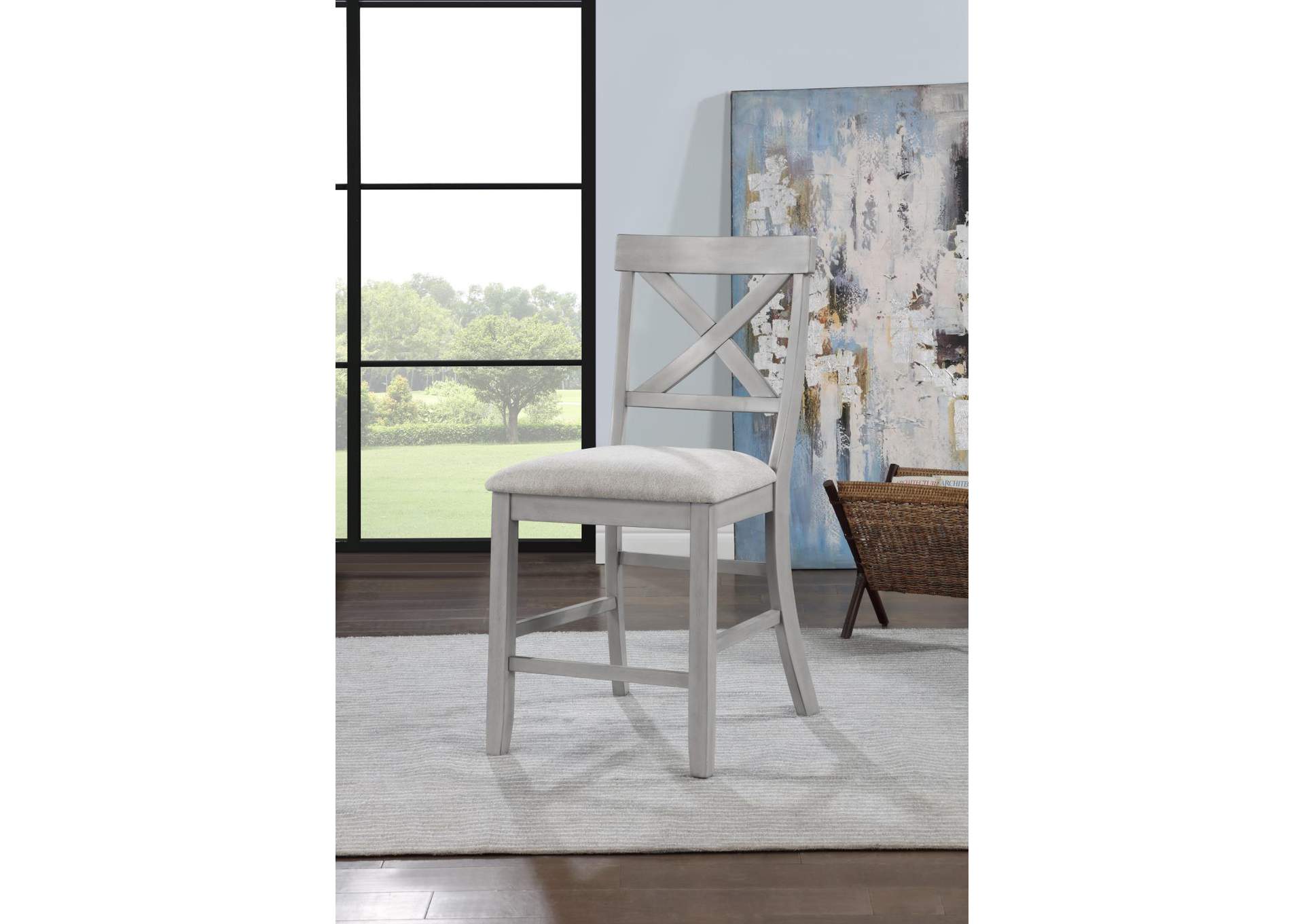Gray Square Counter Height Table image 1