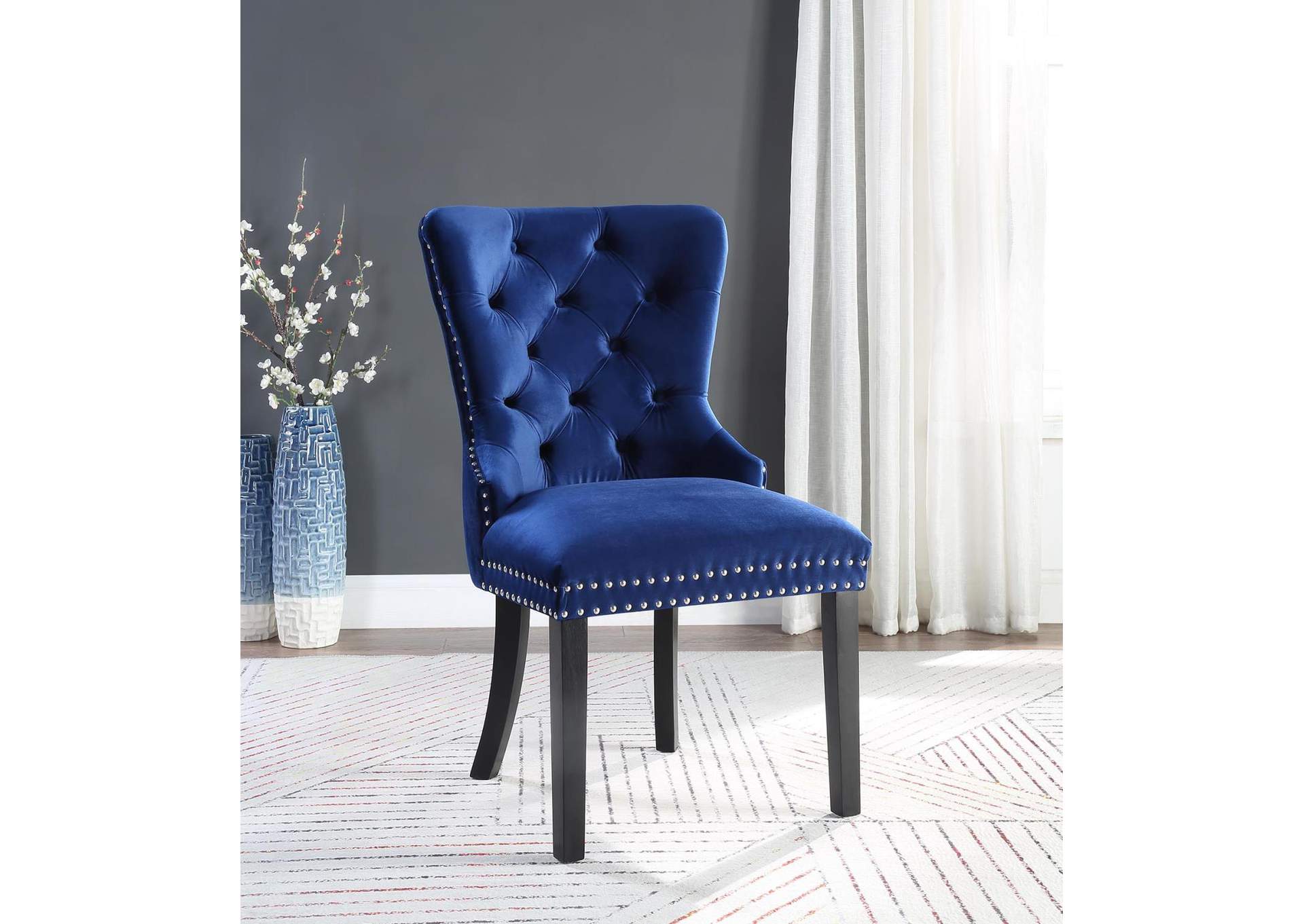 Dark Navy Velvet Dining Side Chair (Price Per Chair - Moq 2) image 1