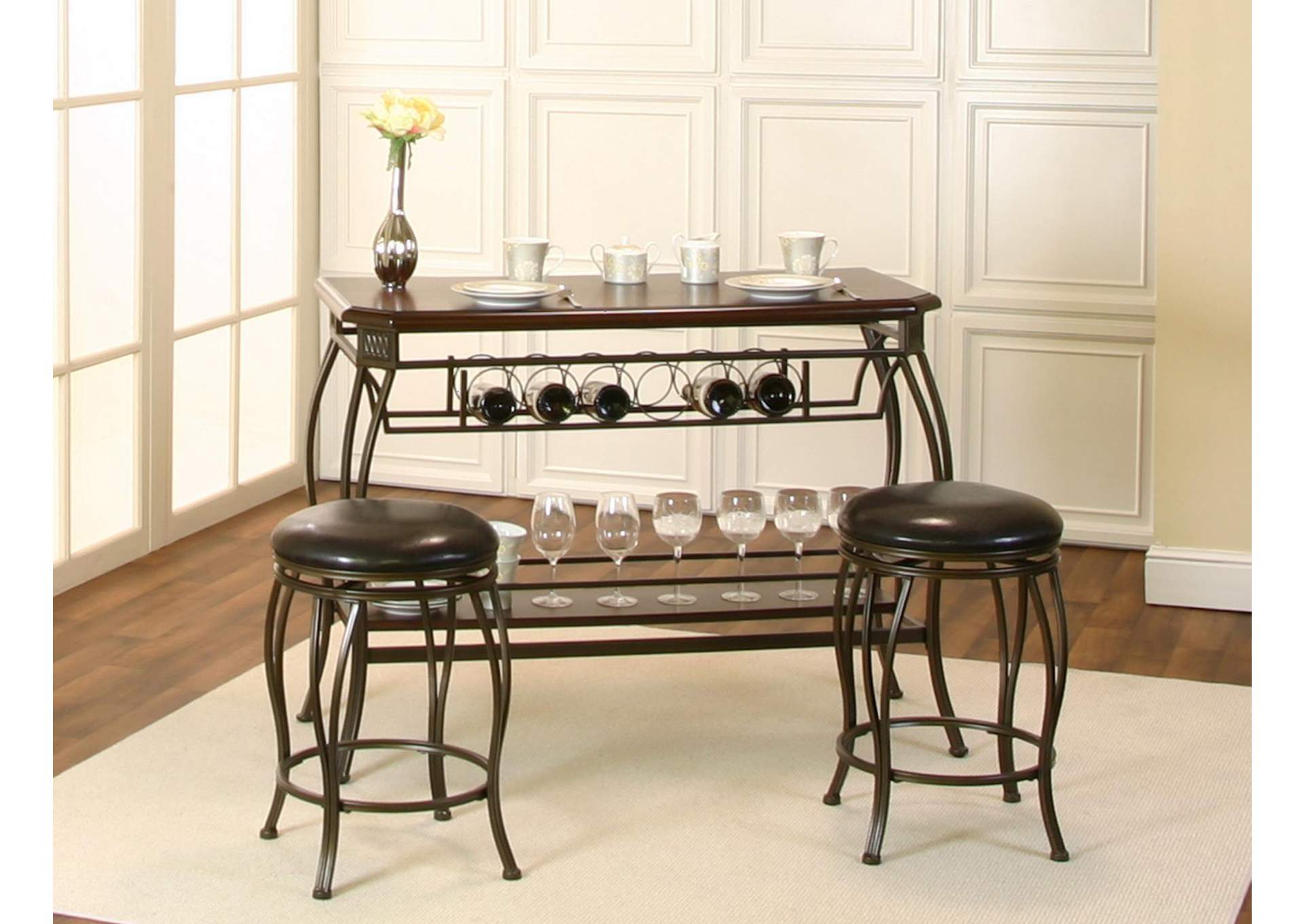 Bar Unit & 2 Stools image 1