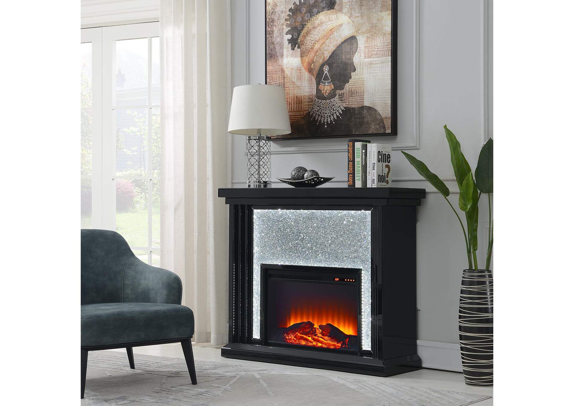 Black Glamour Led Fireplace image 1