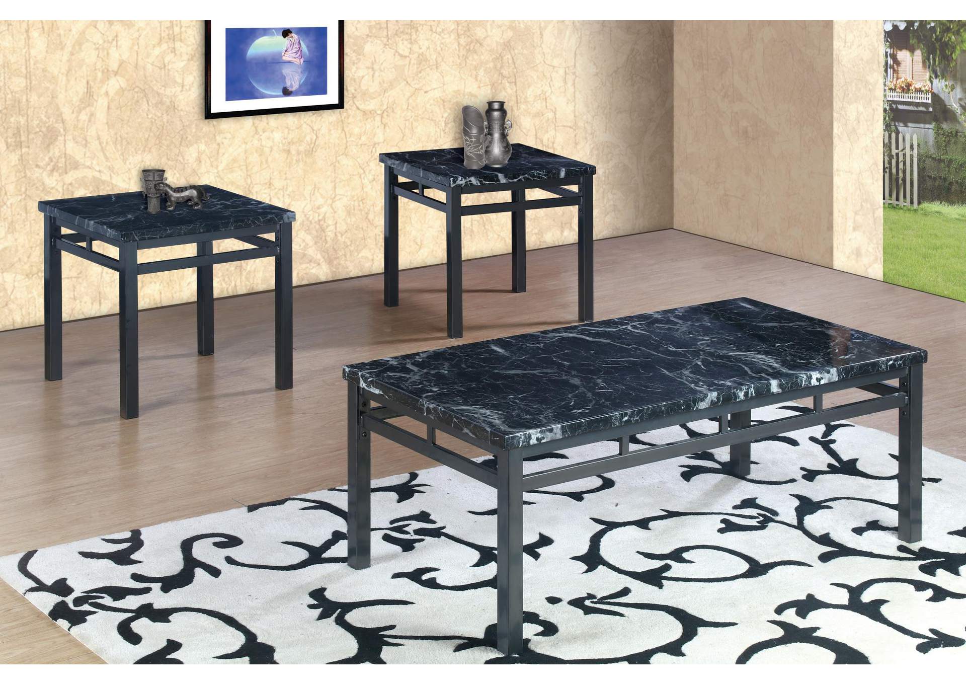 Black 3 Pk Table Set (3 - Cn) image 1