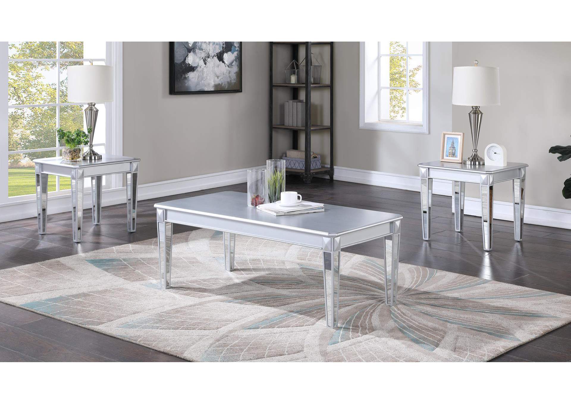 Silver Shimmer 3 Pk Table Set (3 - Cn) image 1