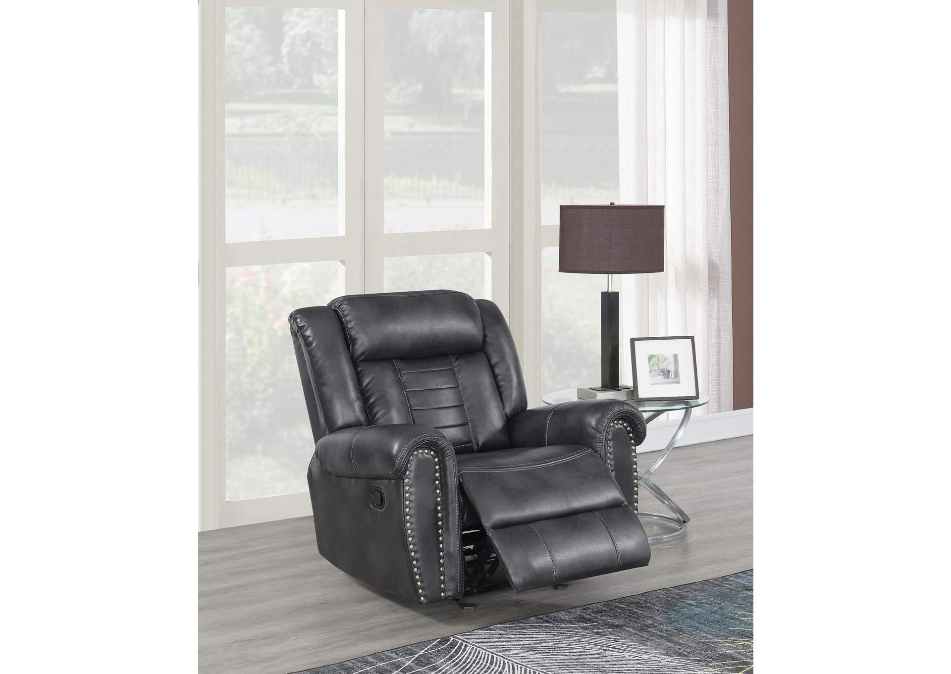 Gray Pu Match Motion Sofa image 1
