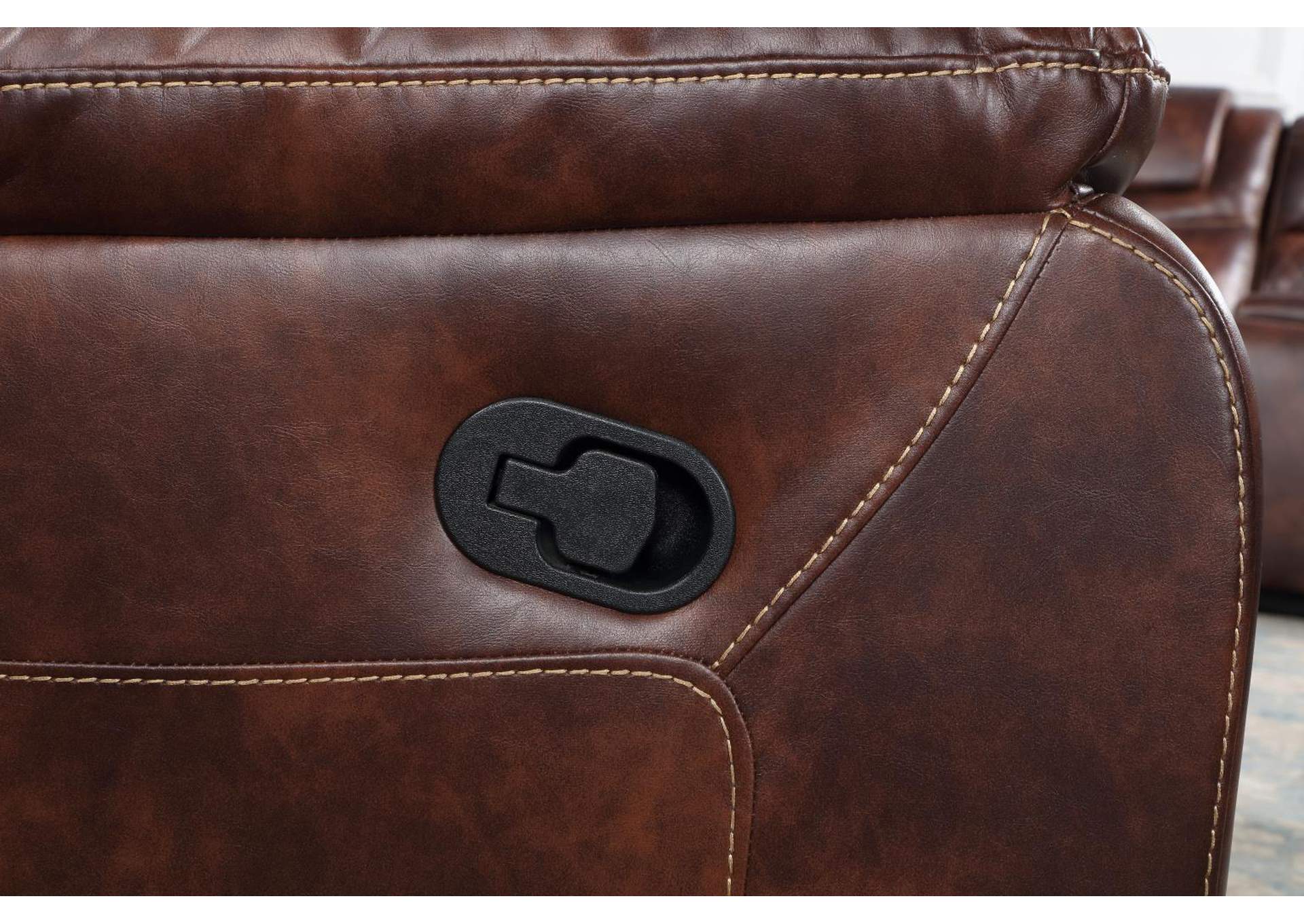 Brown Motion Sofa With Dropdown Table image 1