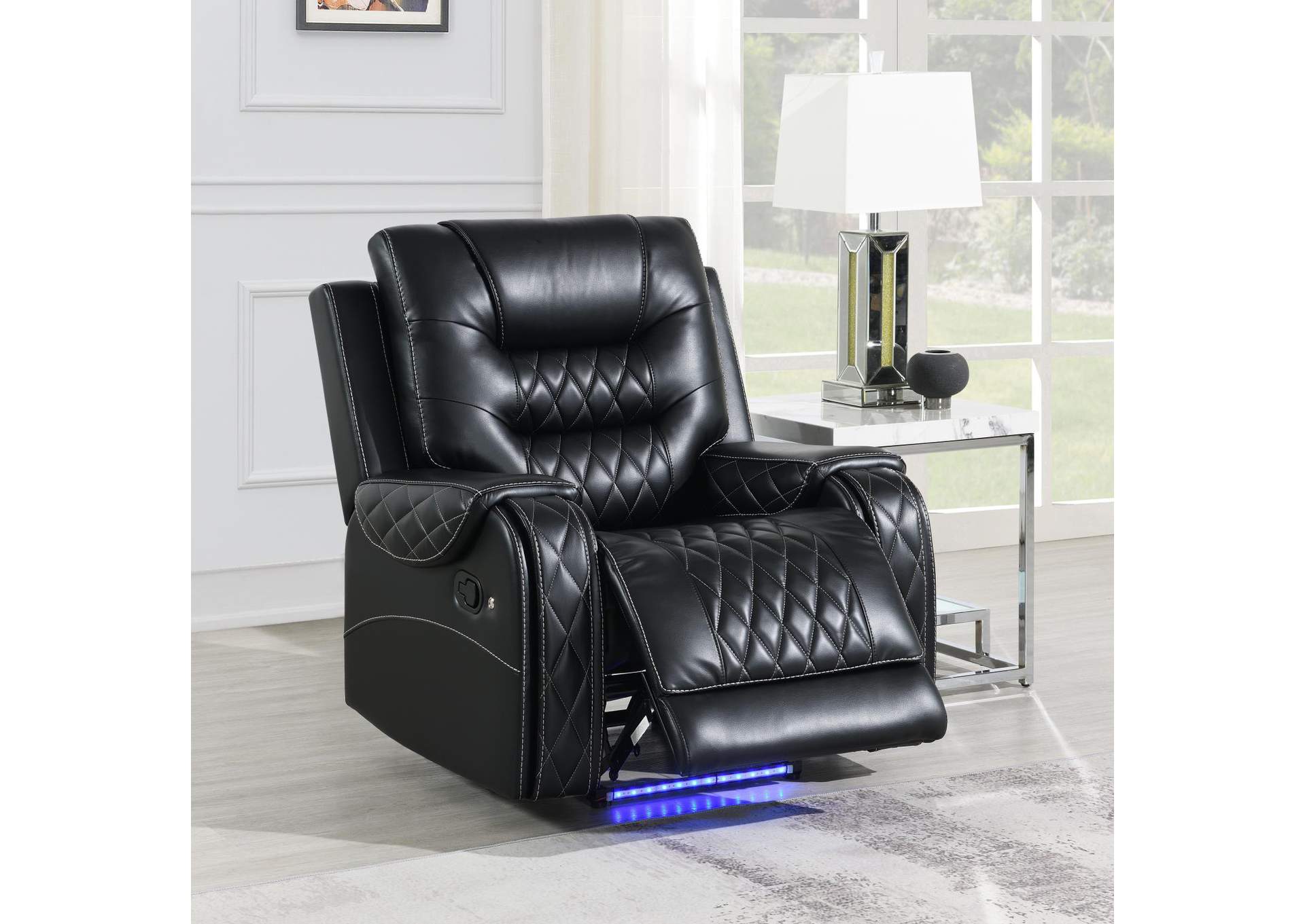 Black Motion Reclining Chair image 1