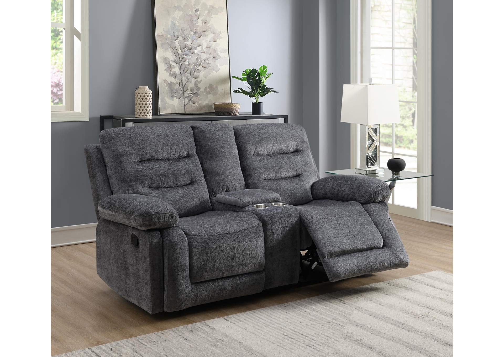 Gray Motion Loveseat image 1
