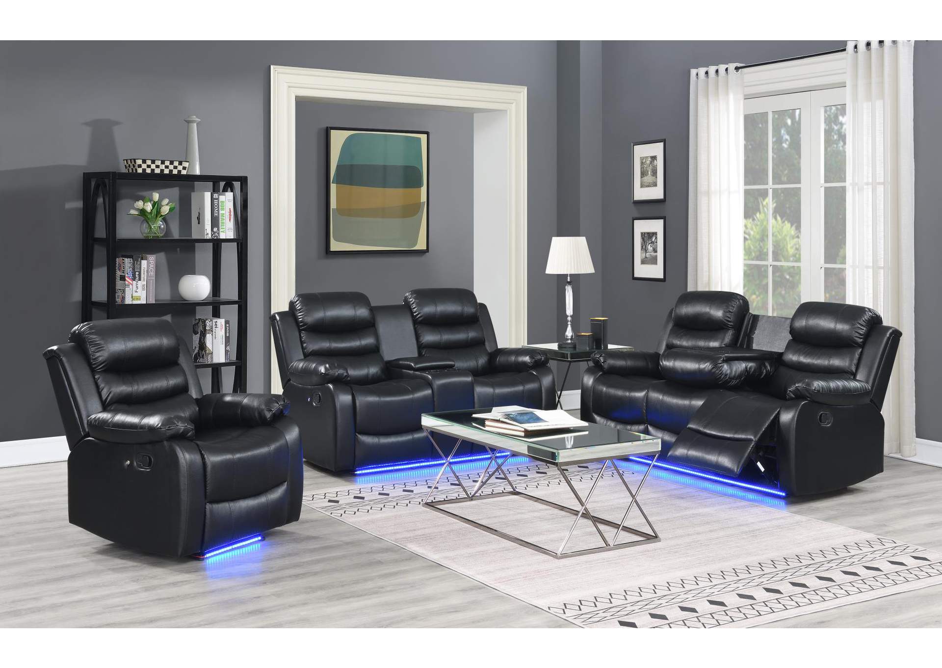 Black Motion Led Sofa image 1