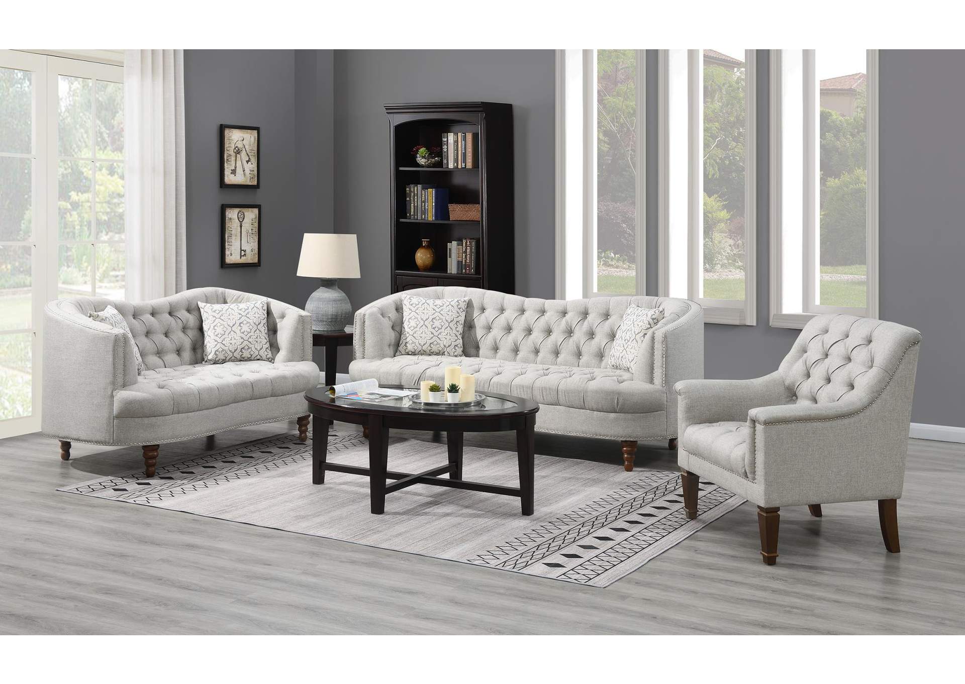 Gray Sofa - Loveseat - Chair image 1