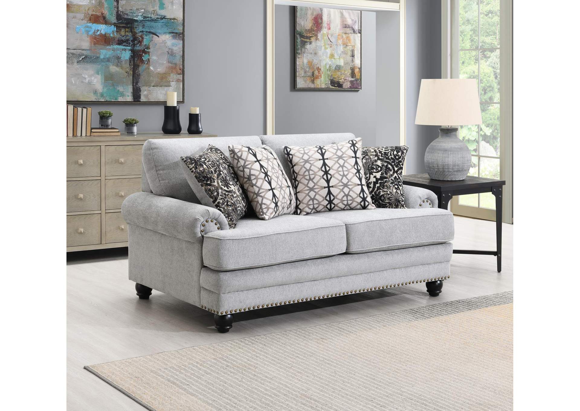 Gray Loveseat image 1