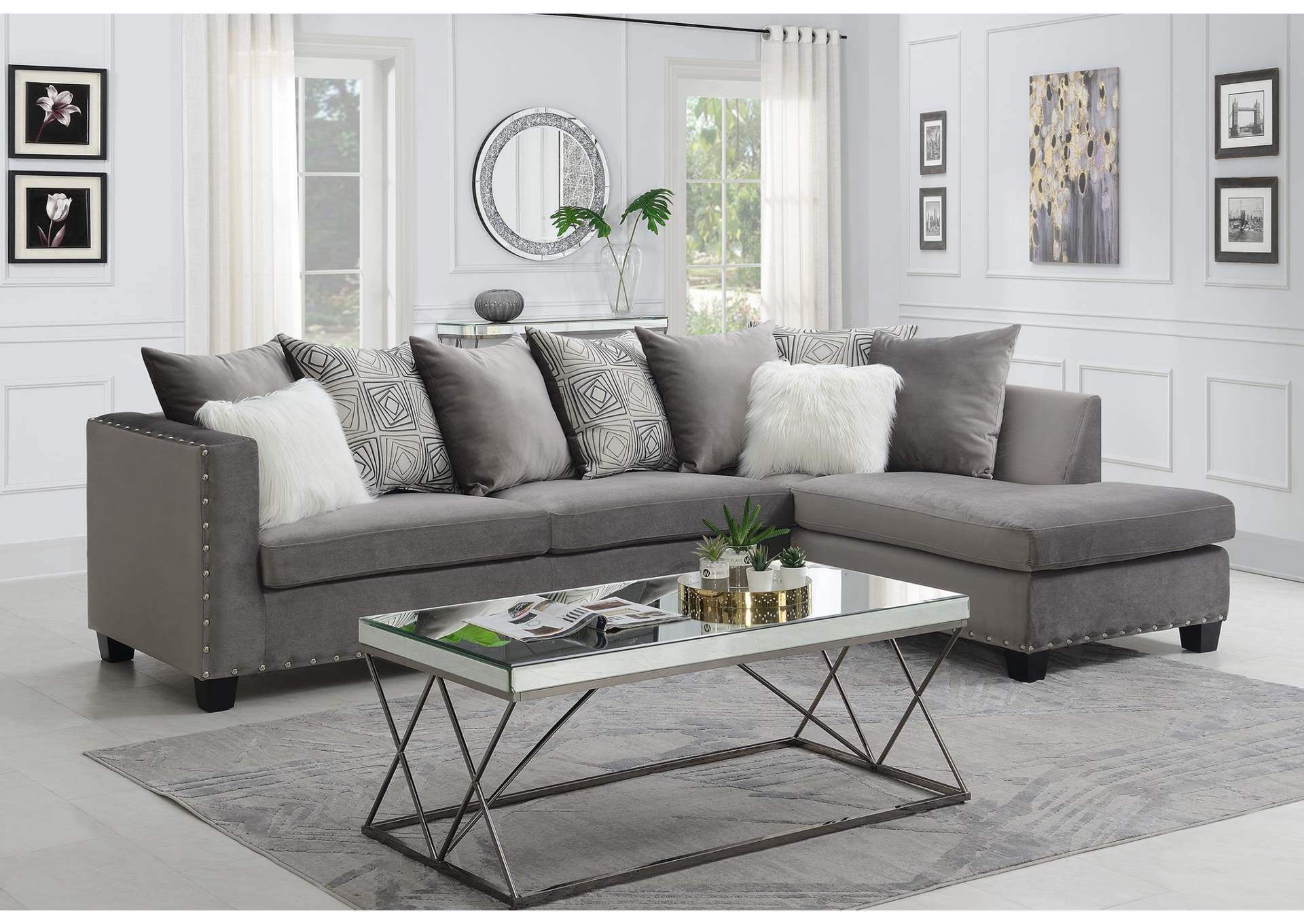 Silver 2 Pc Sectional image 1