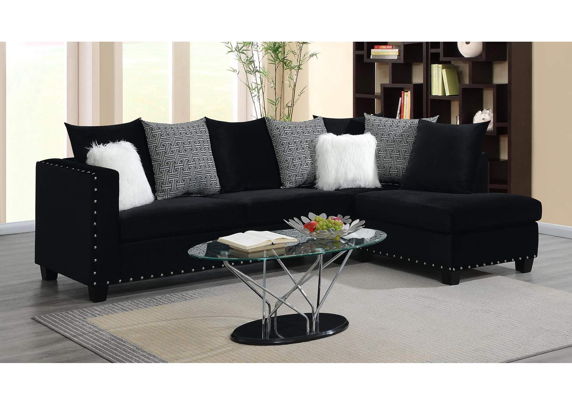 Black 2 Pc Sectional image 1
