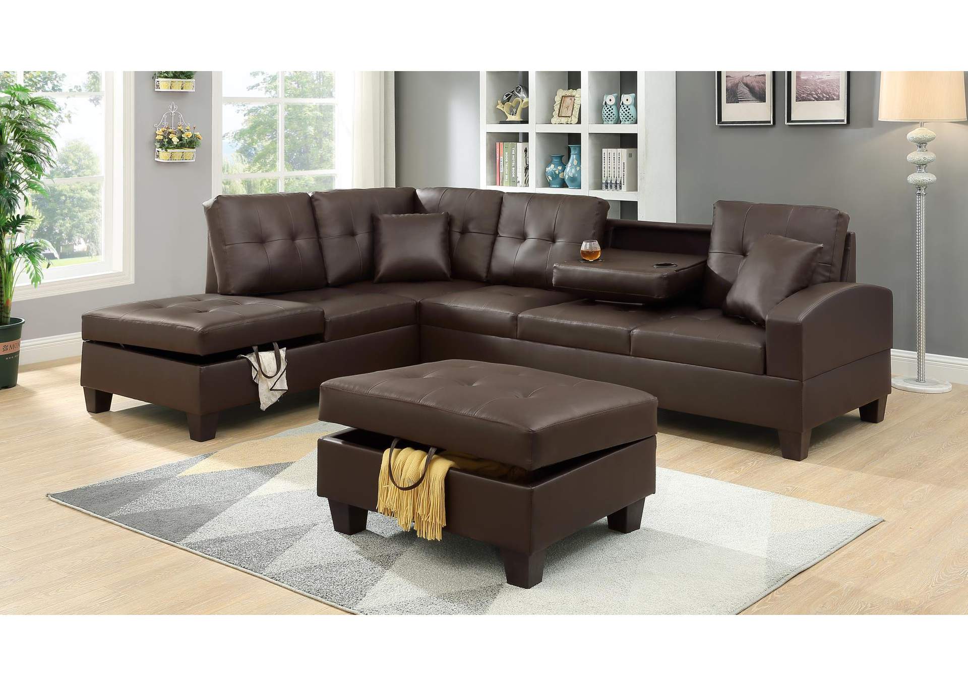 Brown Ottoman image 1