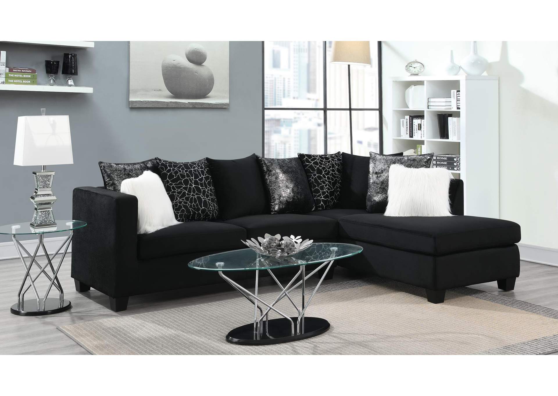 Black 2 Pc Sectional image 1