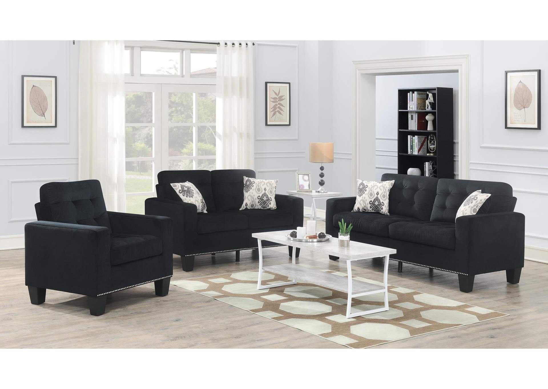 Black Velvet Loveseat image 1
