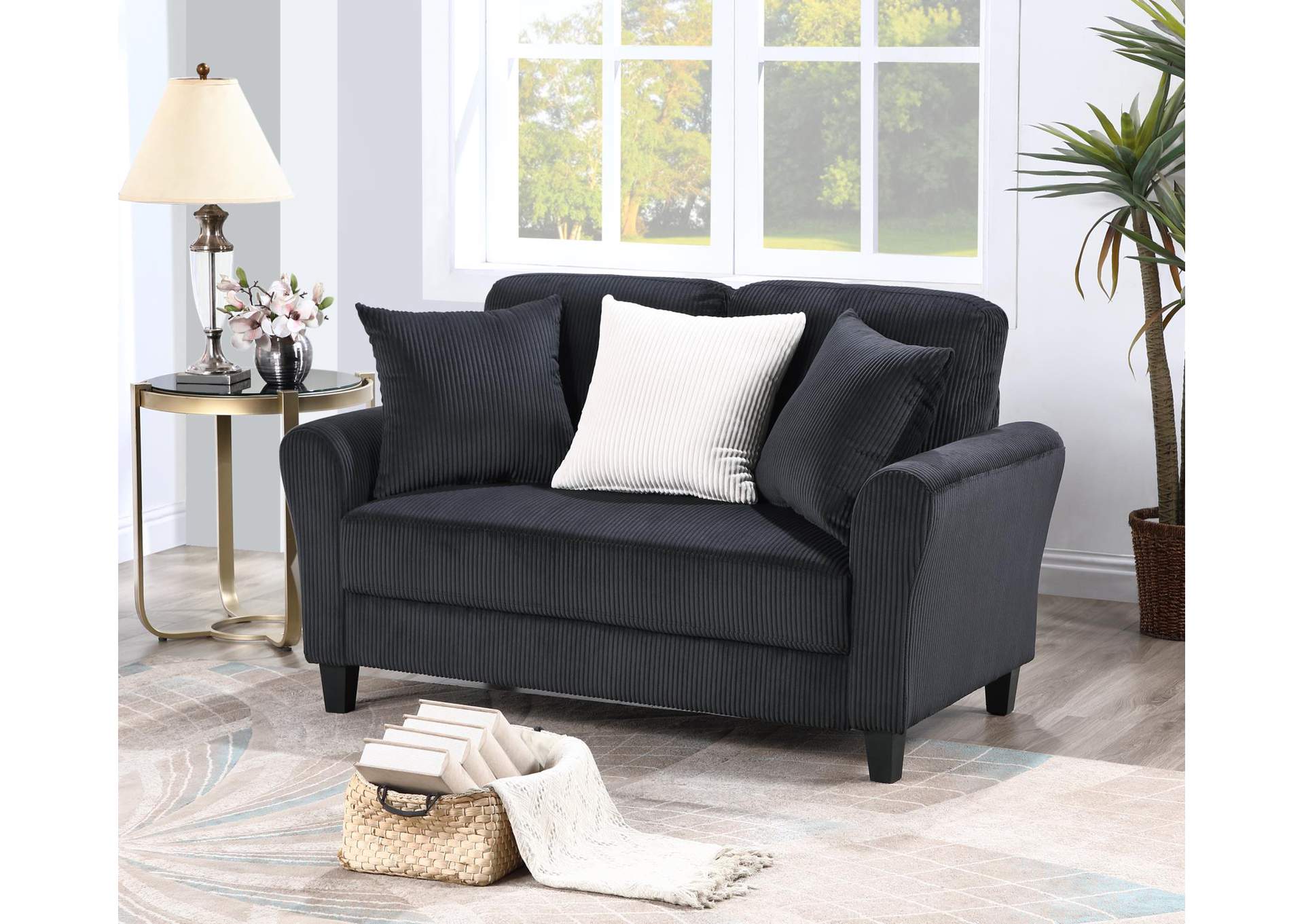 Black Loveseat image 1