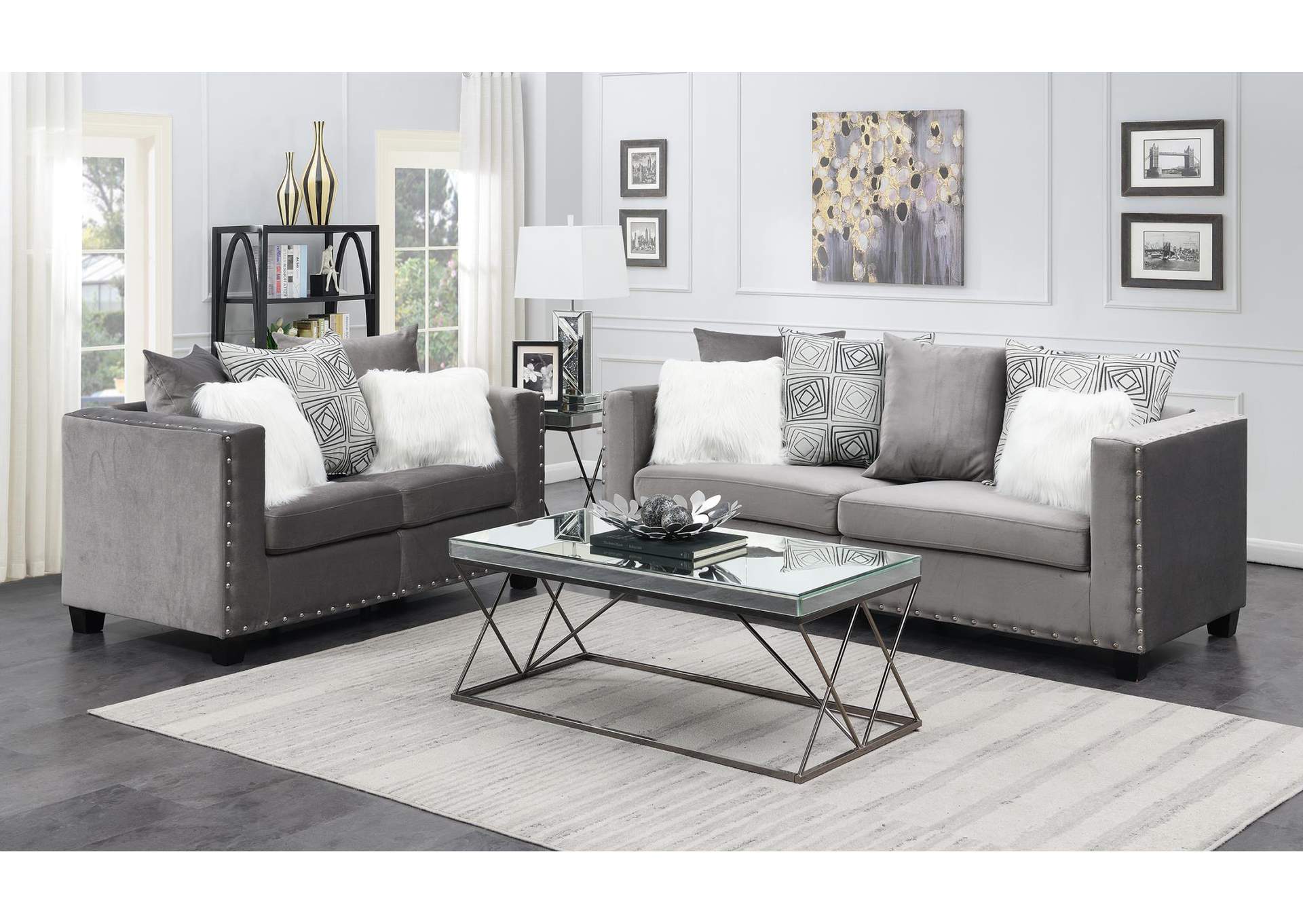 Silver Loveseat image 1
