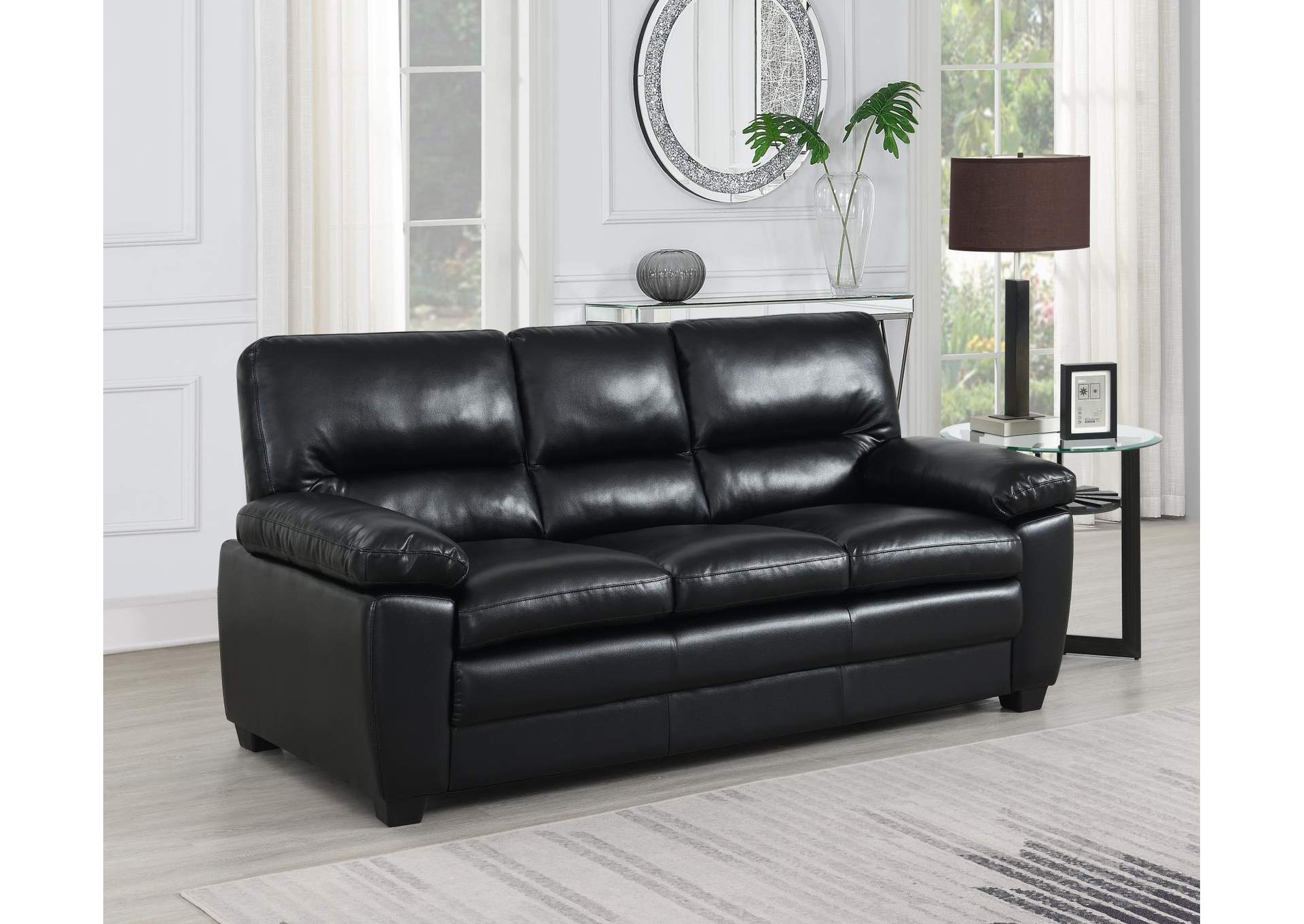 Black Pu Sofa image 1