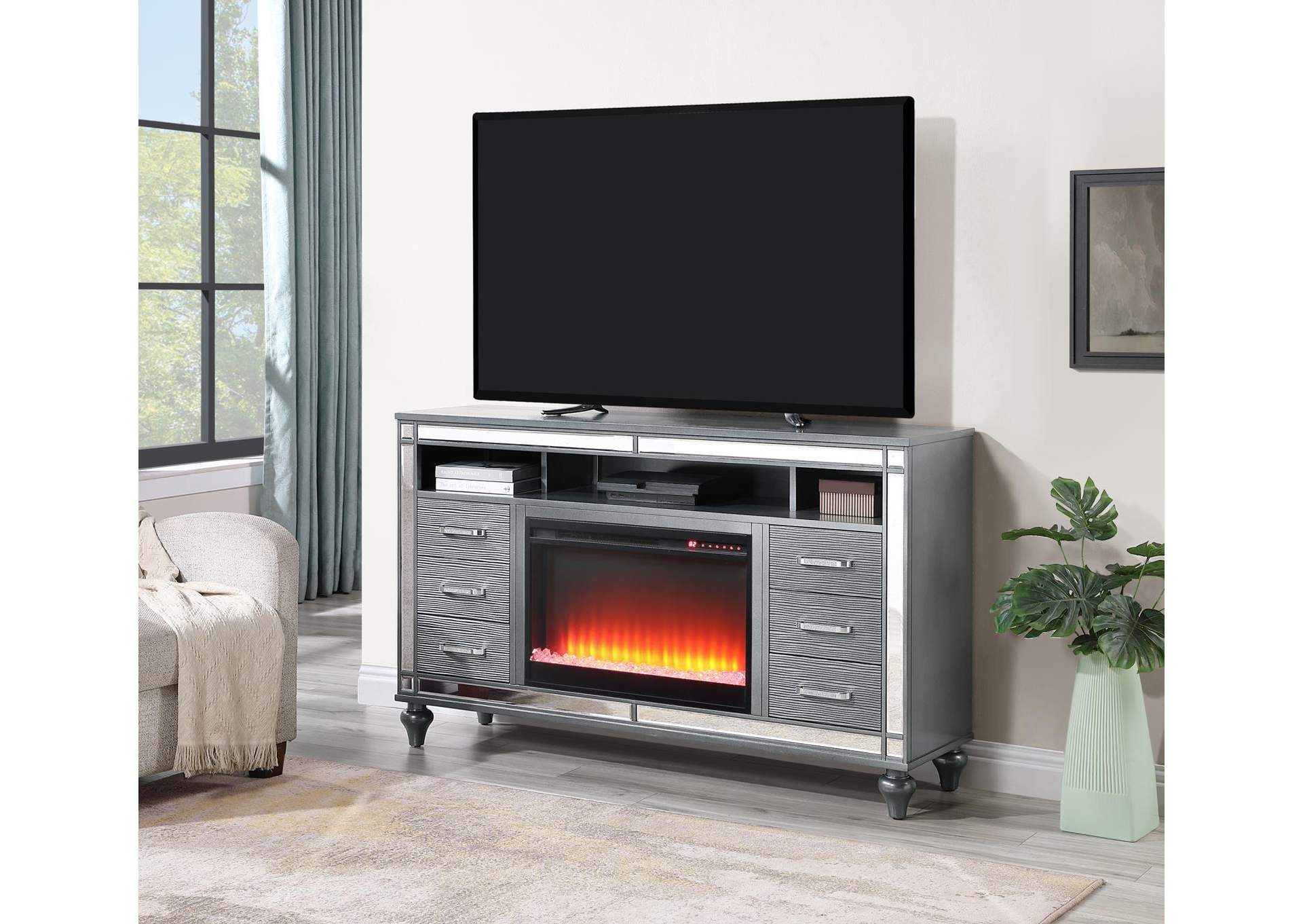 Charcoal Tv Stand (Fireplace Sold Seperately) image 1