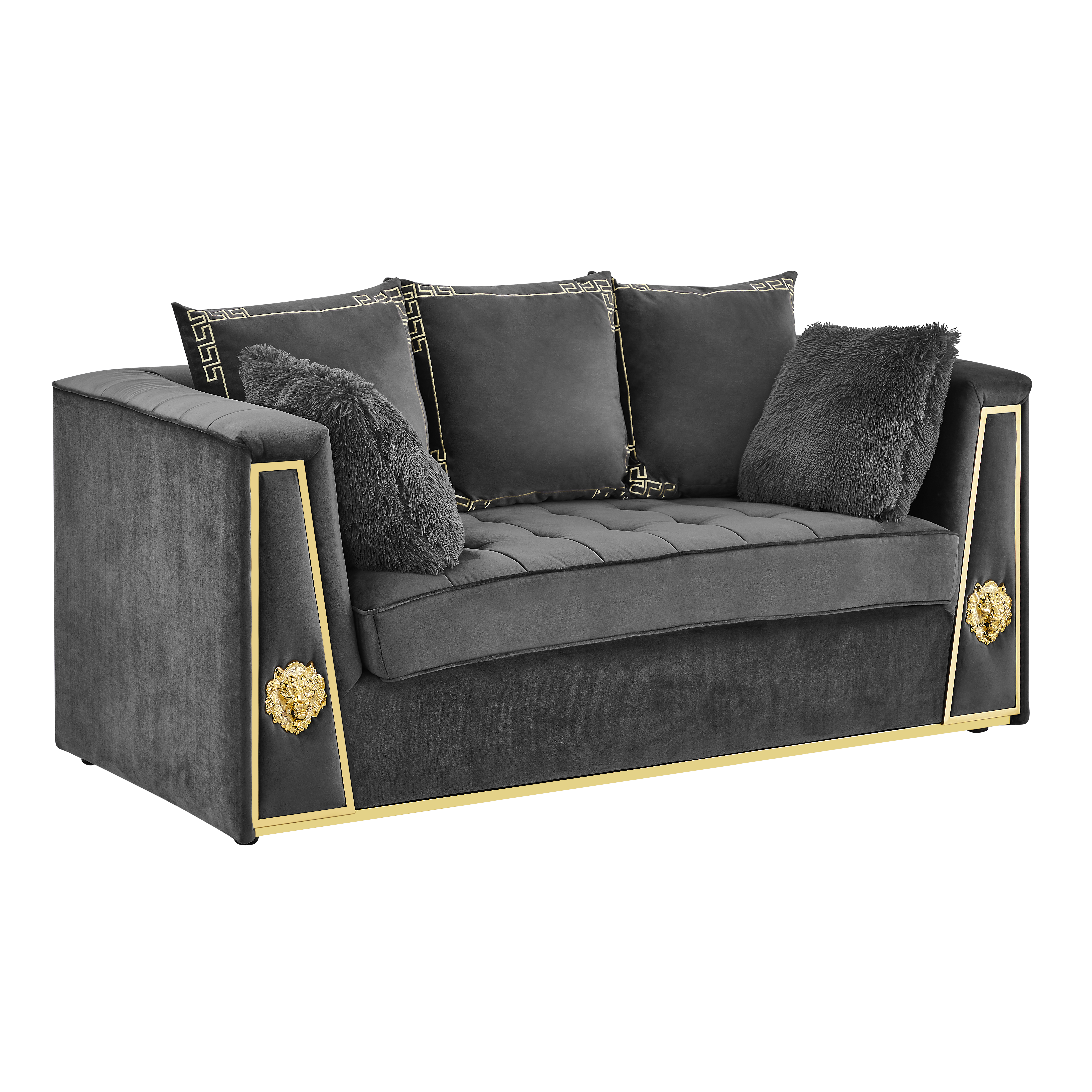 Valentino Loveseat Dark Gray image 1