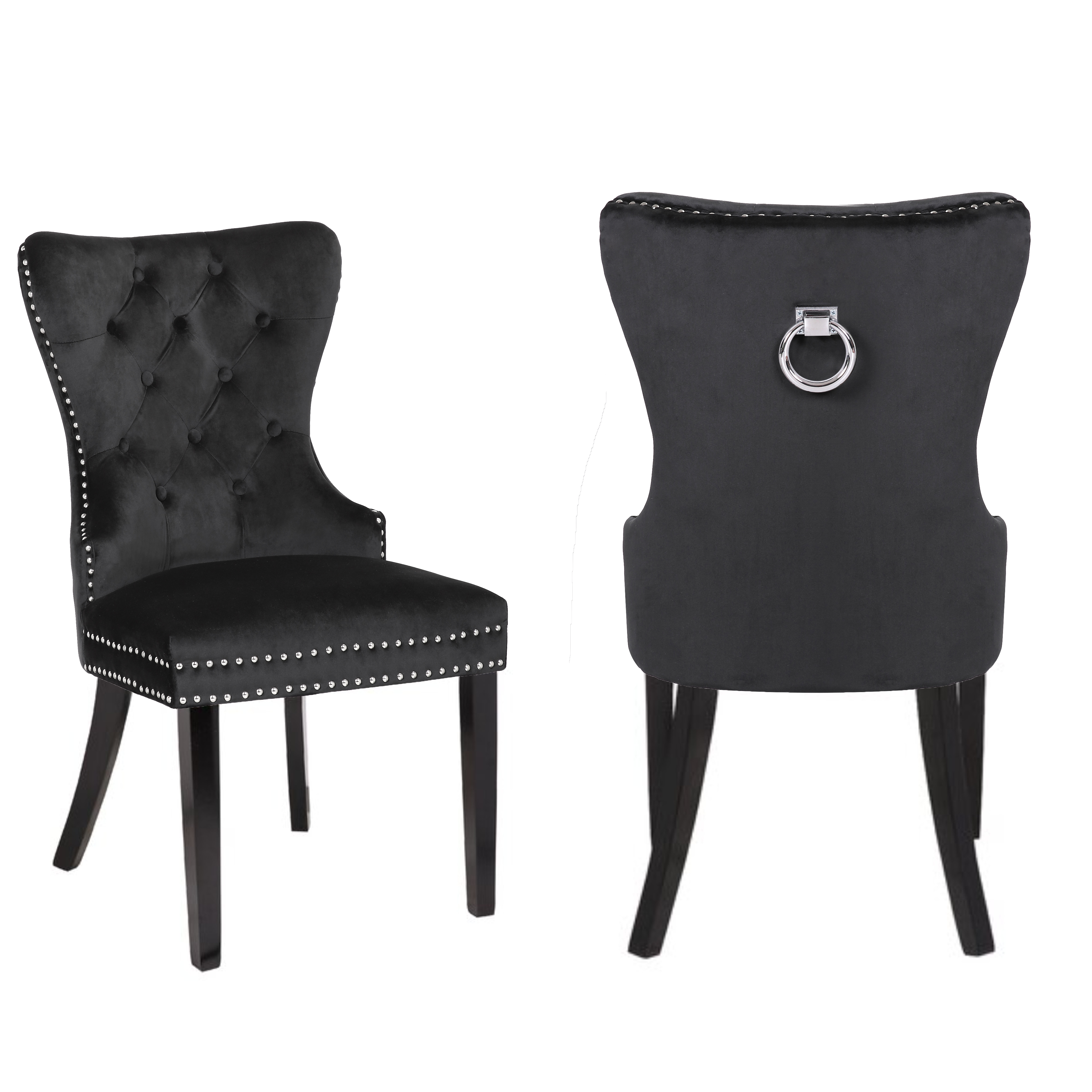 Erica Black Accent Chairs / Dining Chairs image 1