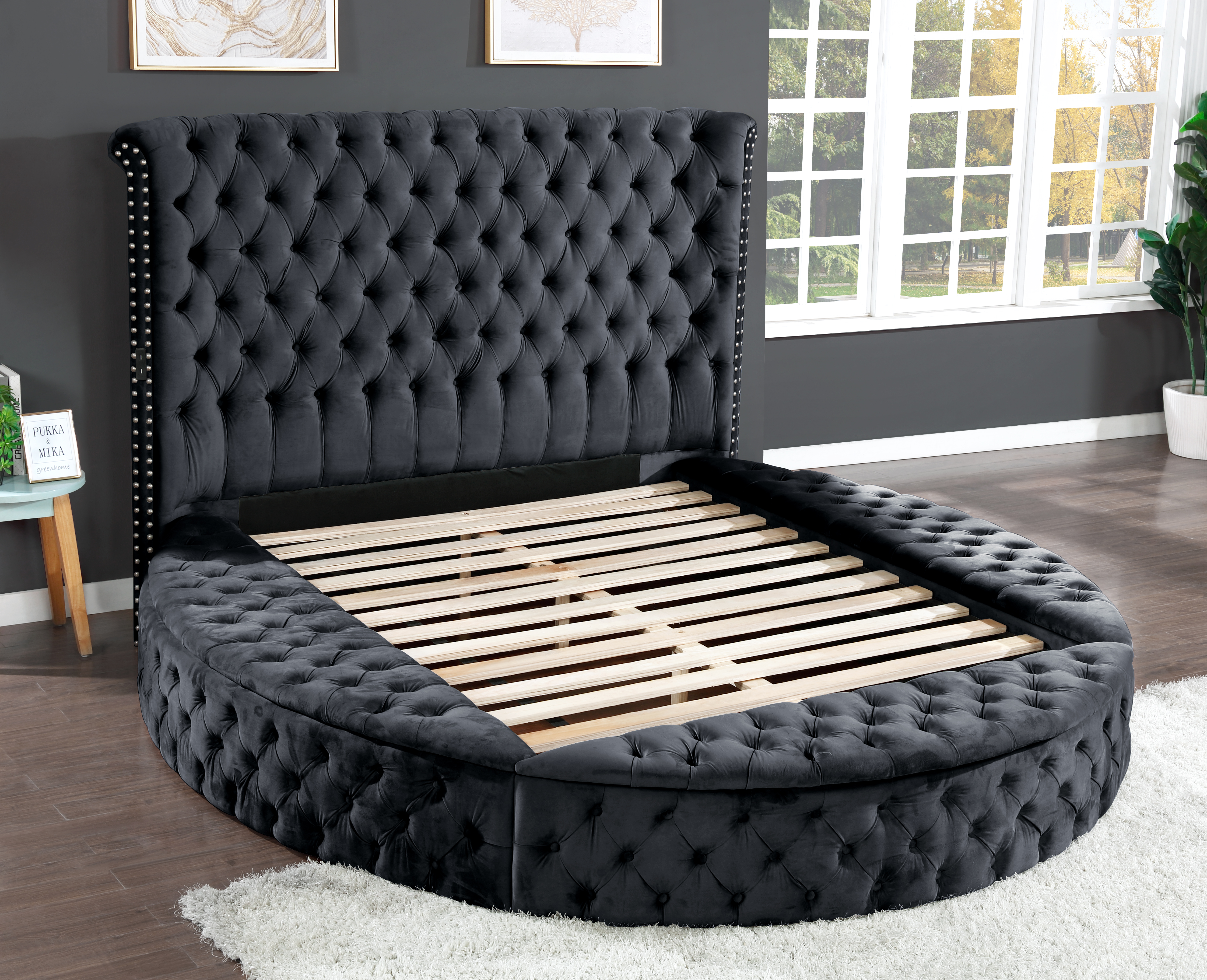 Hazel Black  Queen Upholstered Bed image 4