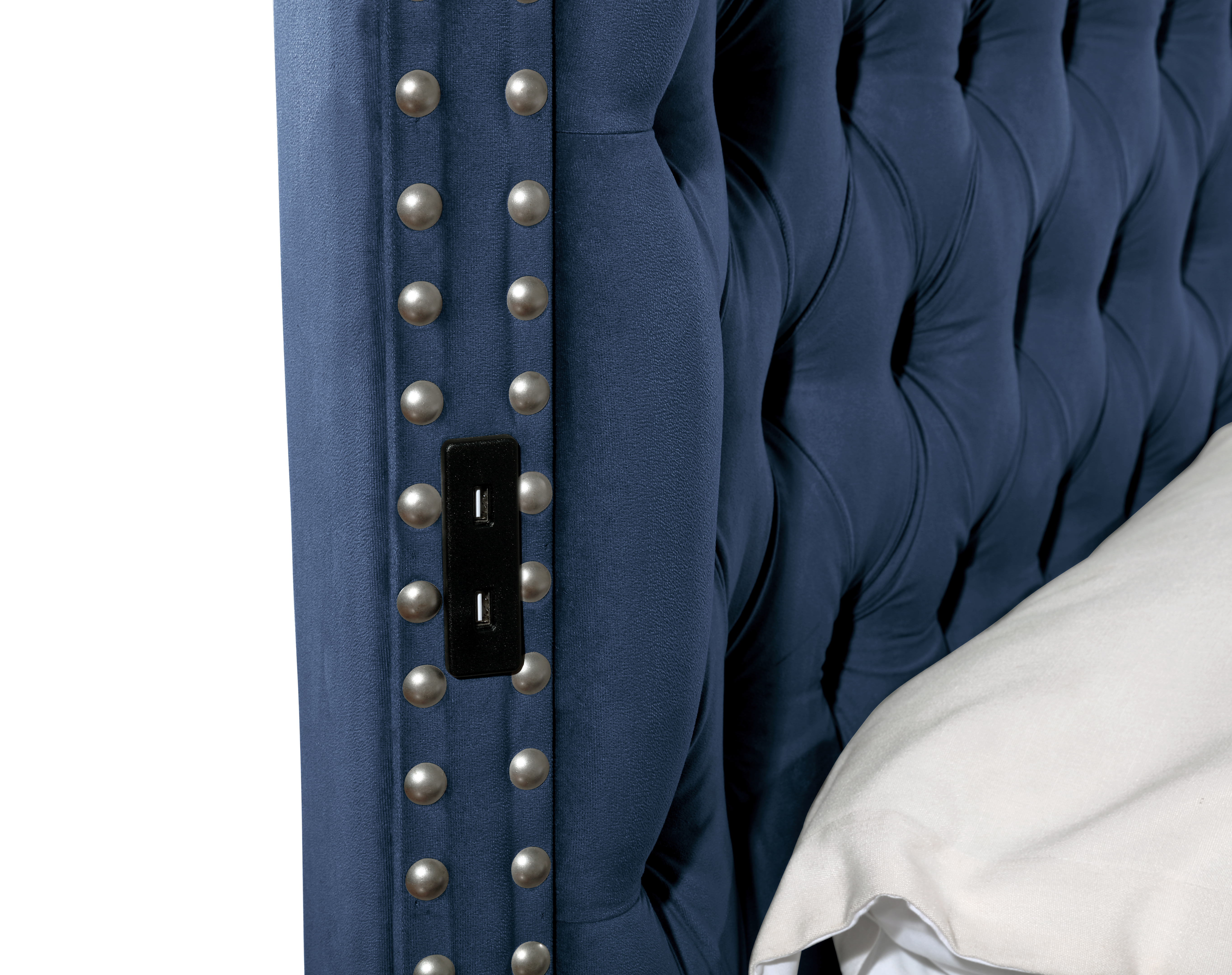 Hazel Navy  King Upholstered Bed image 5
