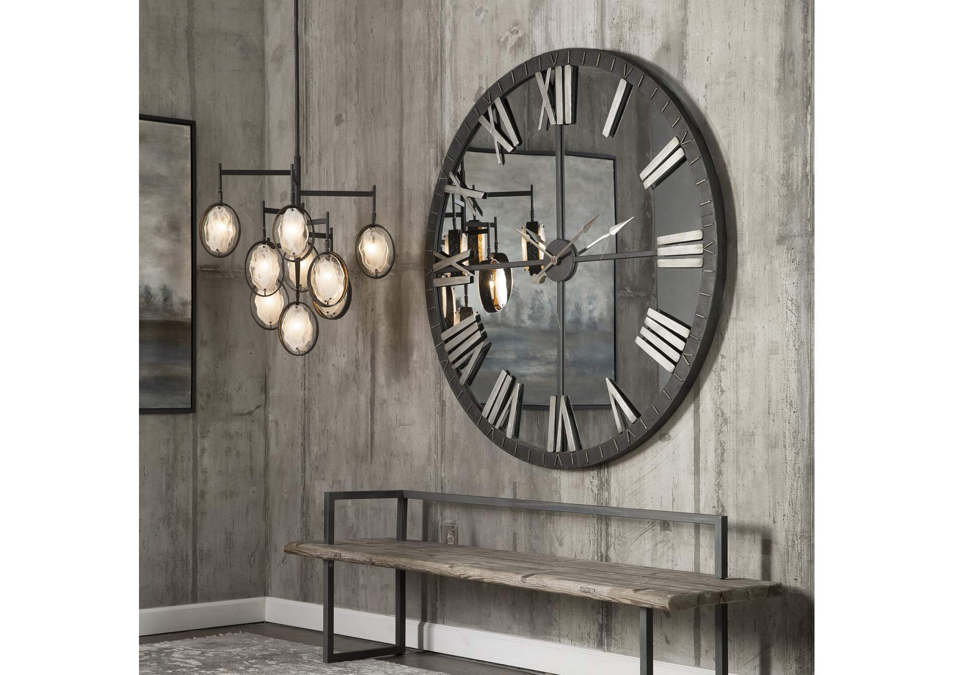 Uttermost Amelie Large Bronze Wall Clock