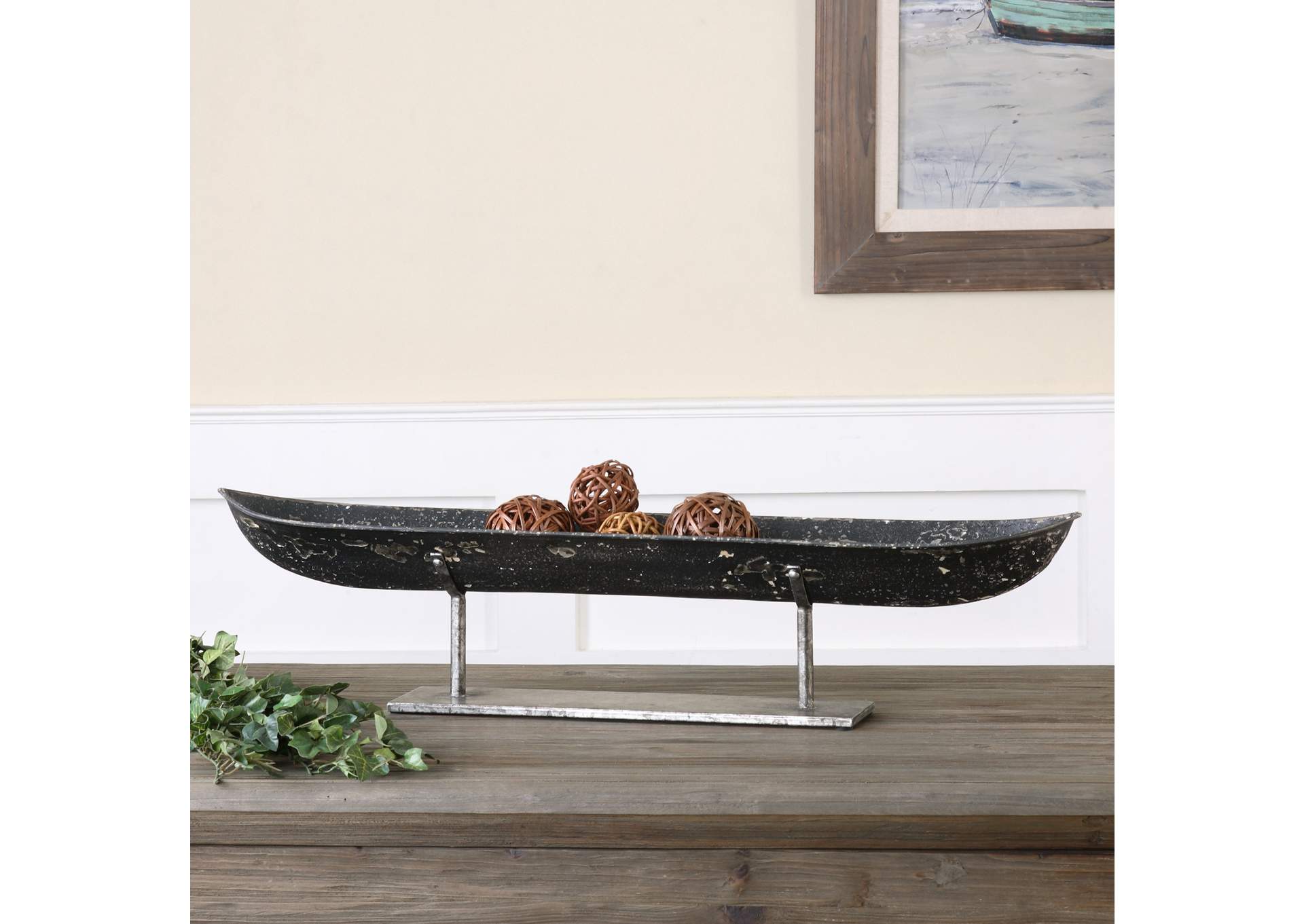 Uttermost River Boat Sculpture