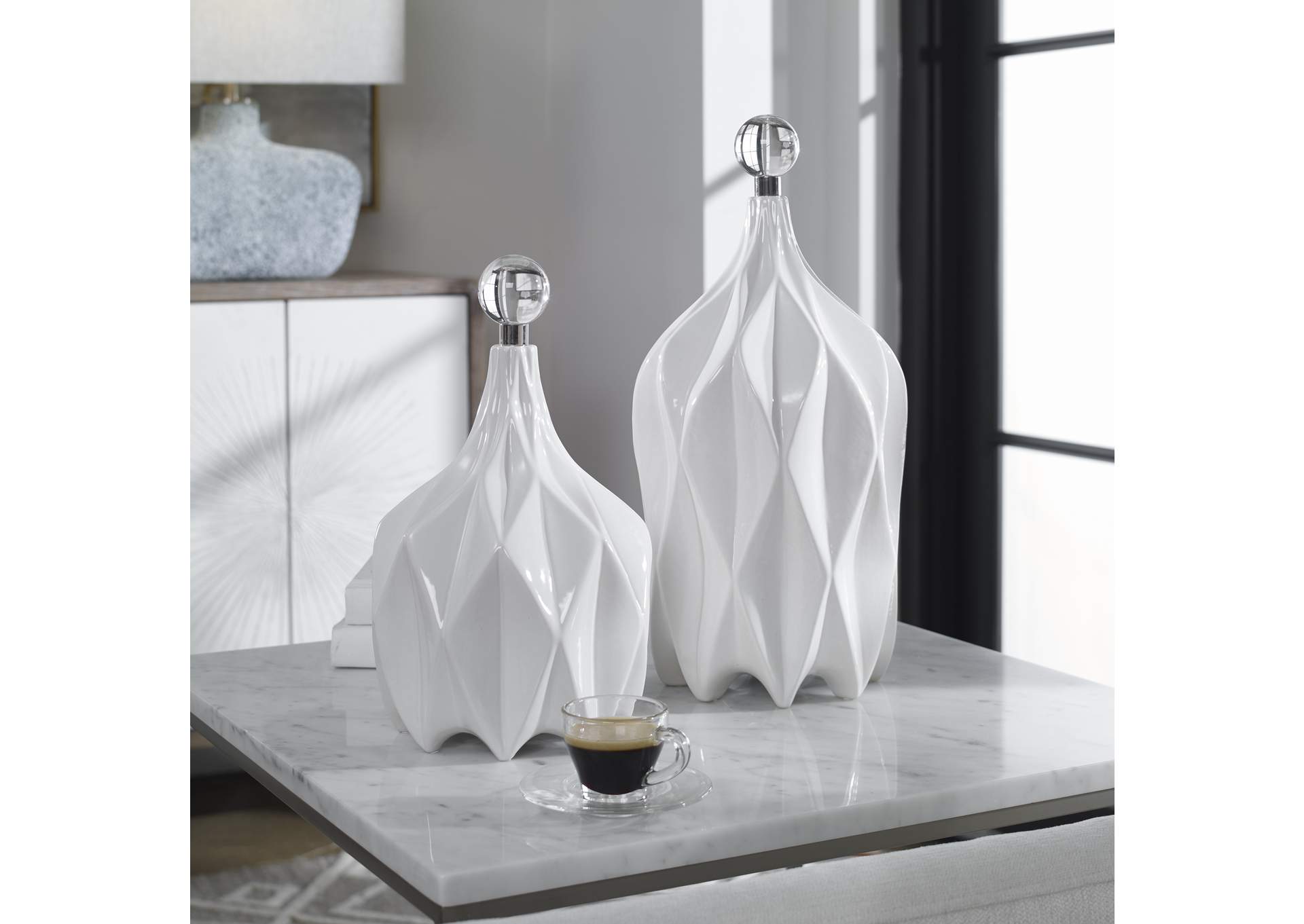 Uttermost Klara White Bottles