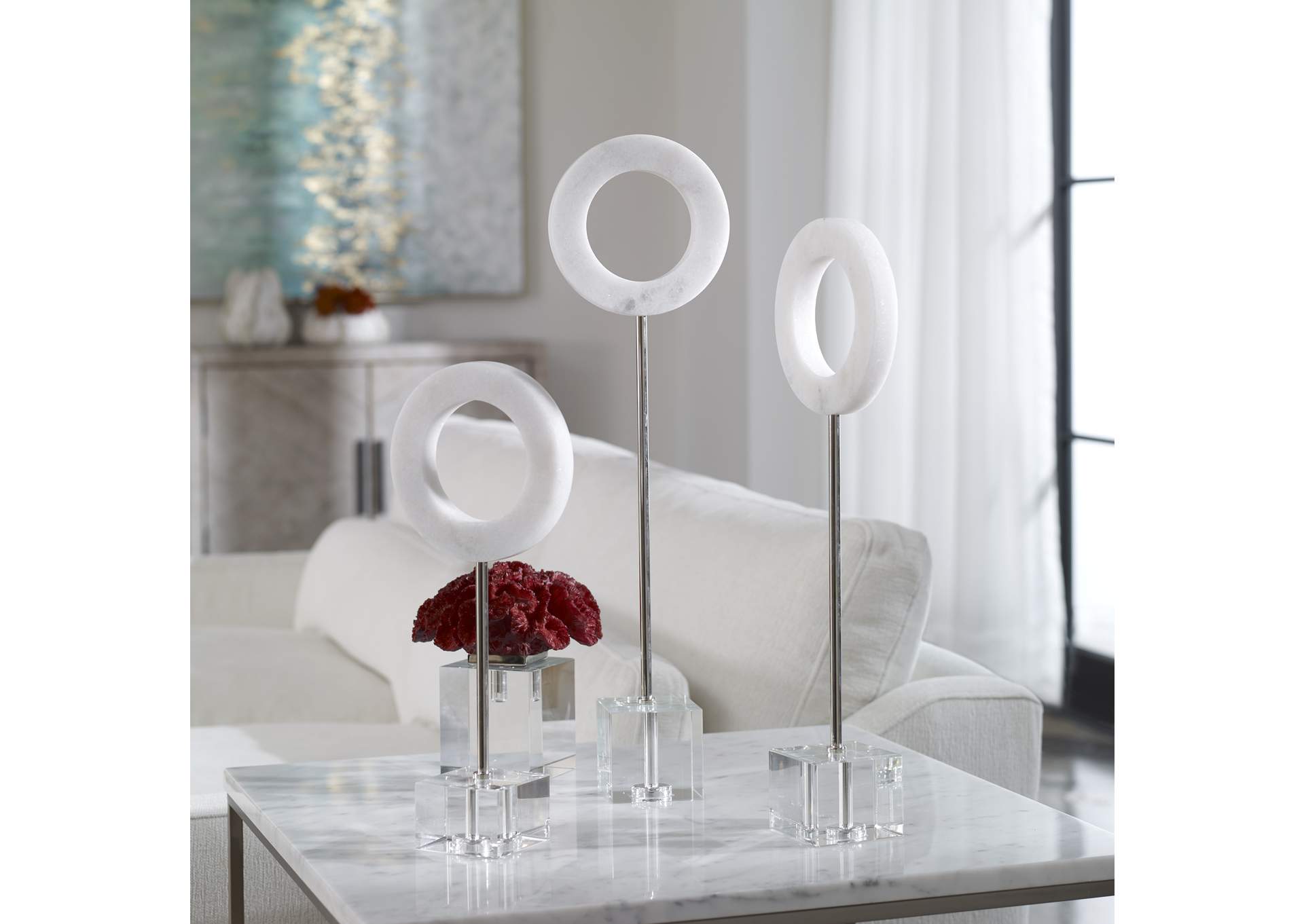 Uttermost Coin Twin Marble Rings