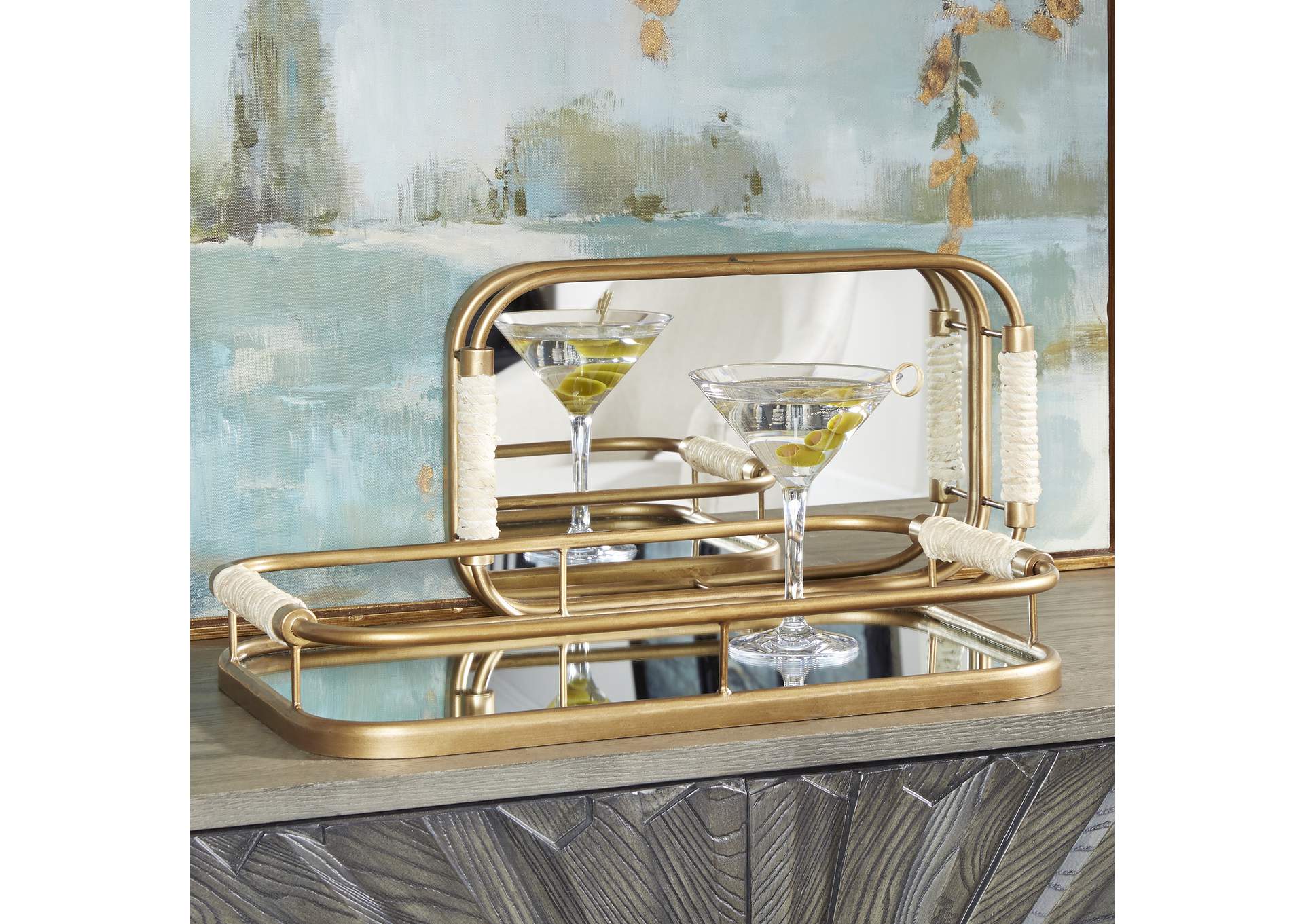 Uttermost Rosea Brushed Gold Trays