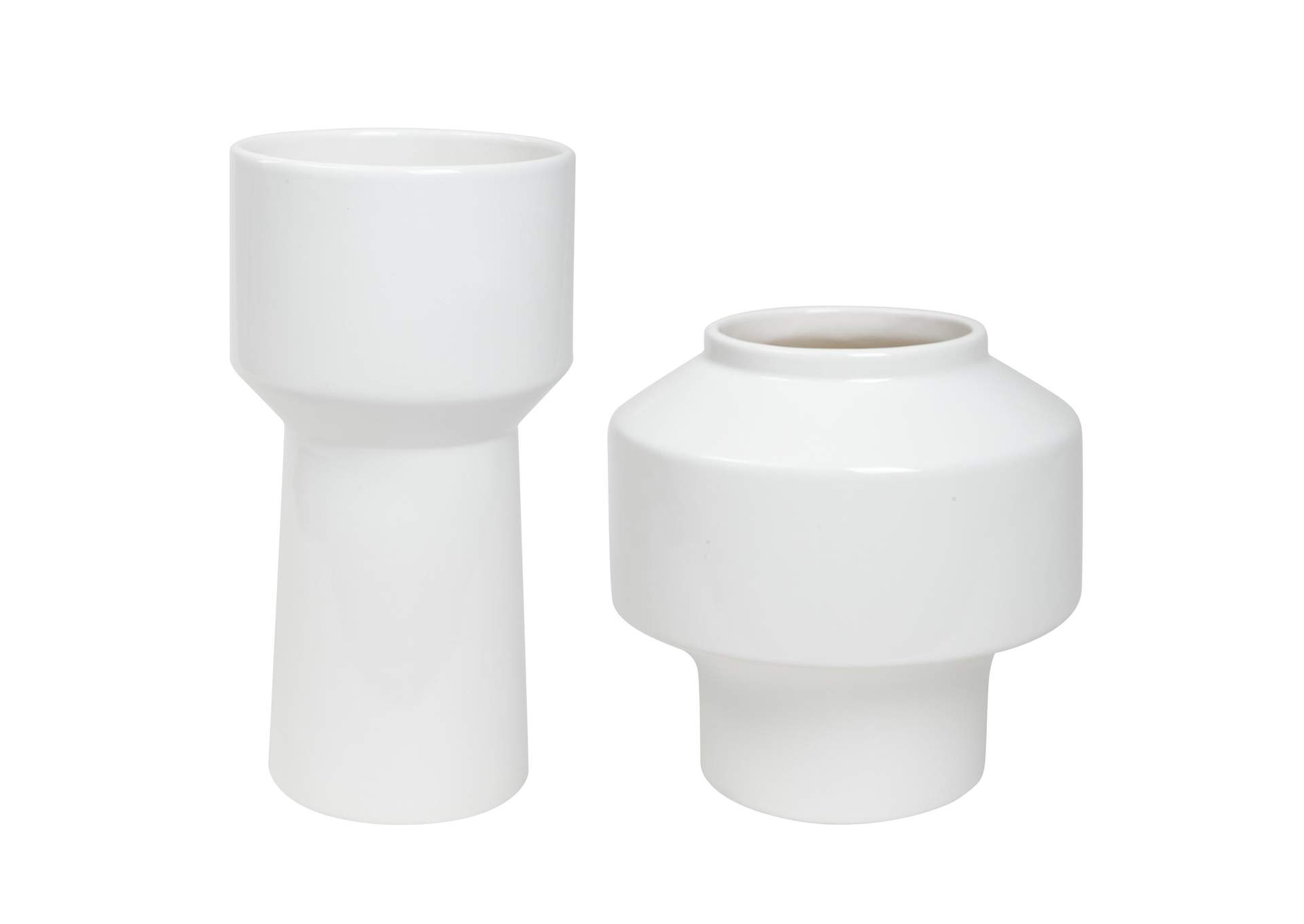 Uttermost Illumina Abstract White Vases, Set