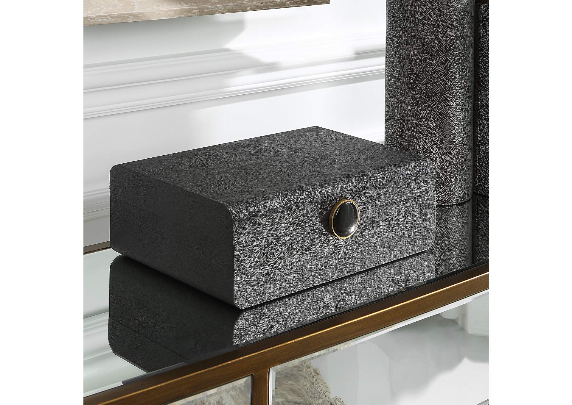 Uttermost Lalique Black Shagreen Box
